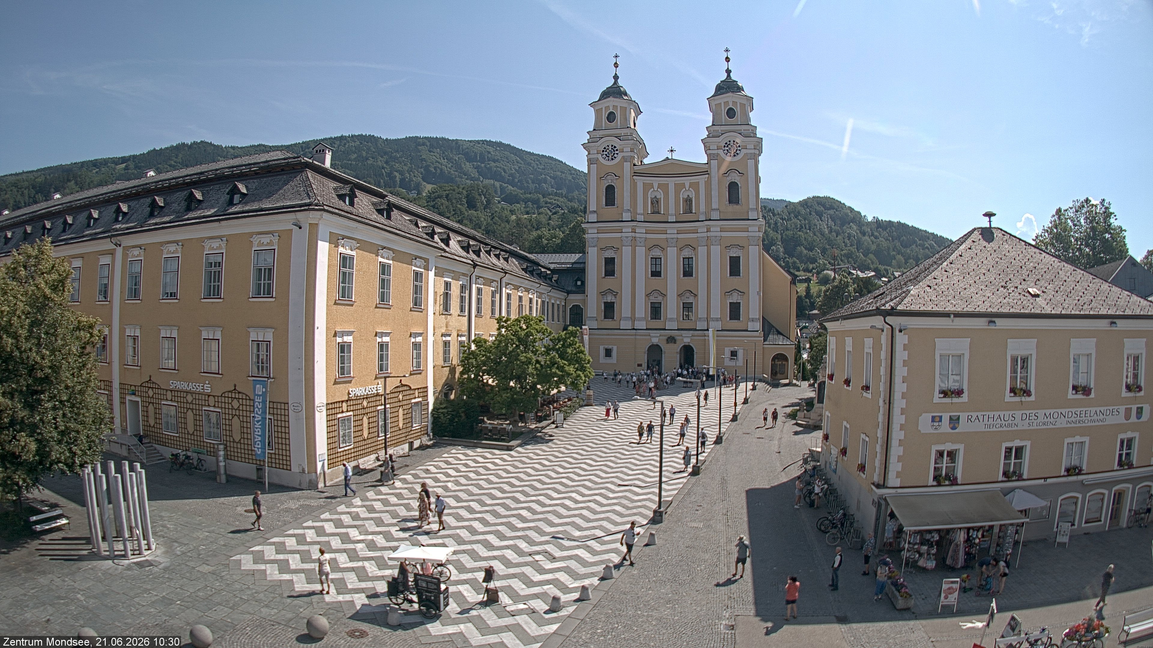 Archiv Foto Webcam Blick auf den Stadtplatz von Mondsee