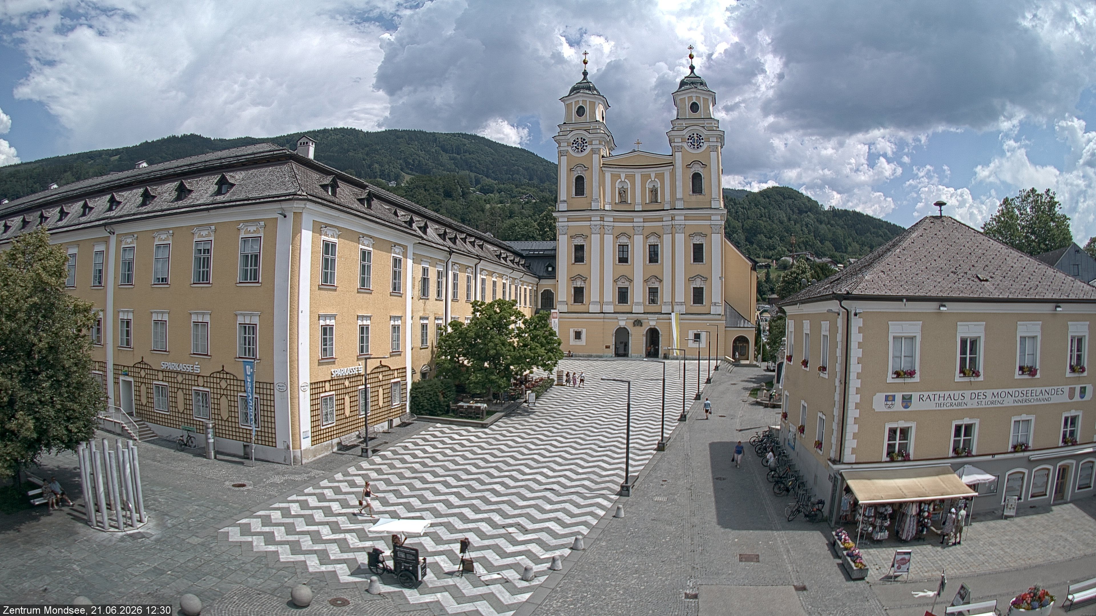 Archiv Foto Webcam Blick auf den Stadtplatz von Mondsee