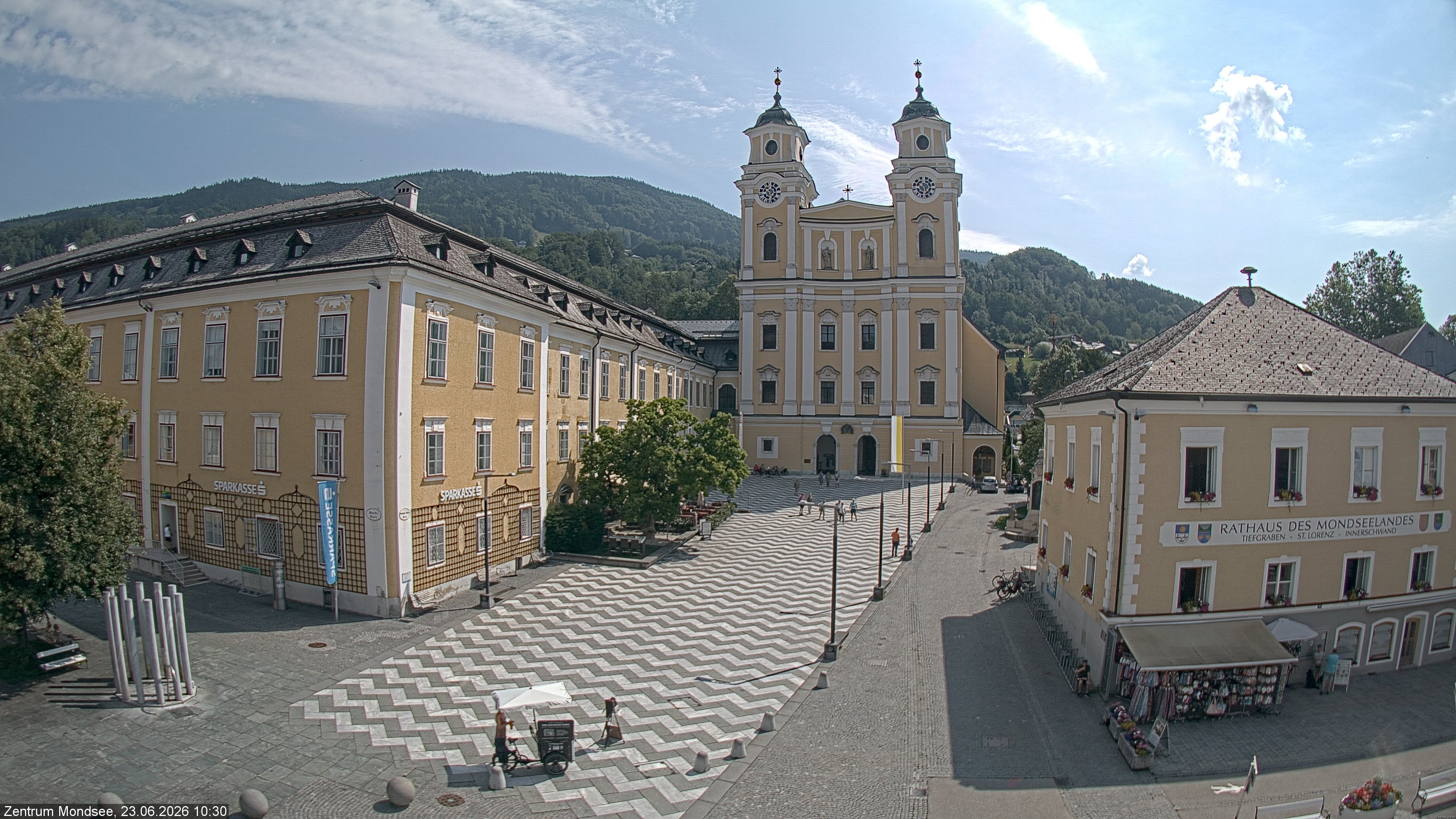 Archiv Foto Webcam Blick auf den Stadtplatz von Mondsee