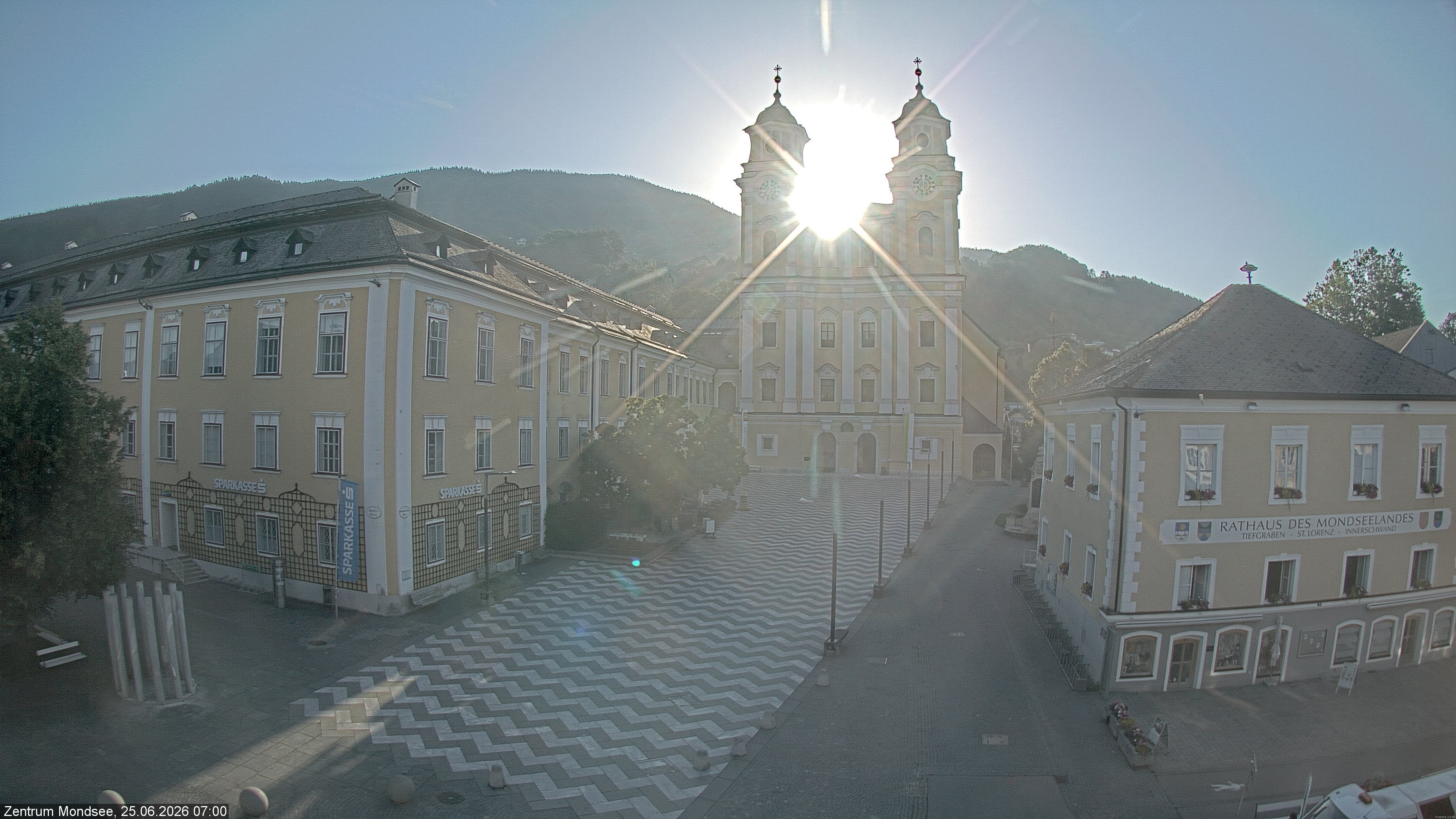 Archiv Foto Webcam Blick auf den Stadtplatz von Mondsee