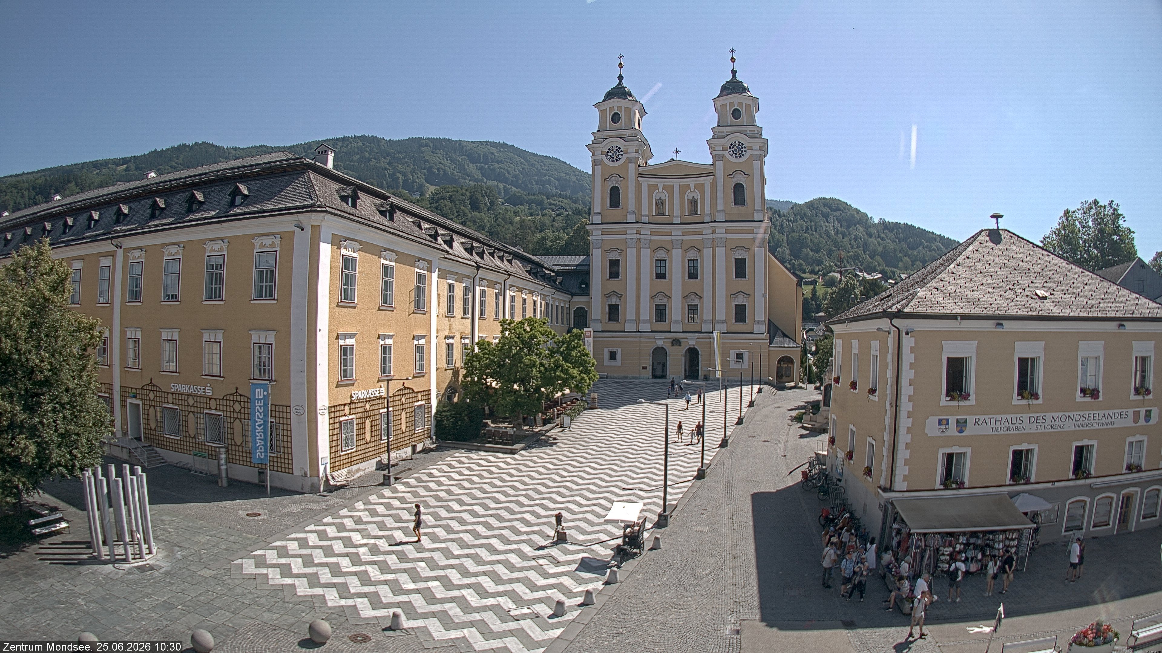 Archiv Foto Webcam Blick auf den Stadtplatz von Mondsee