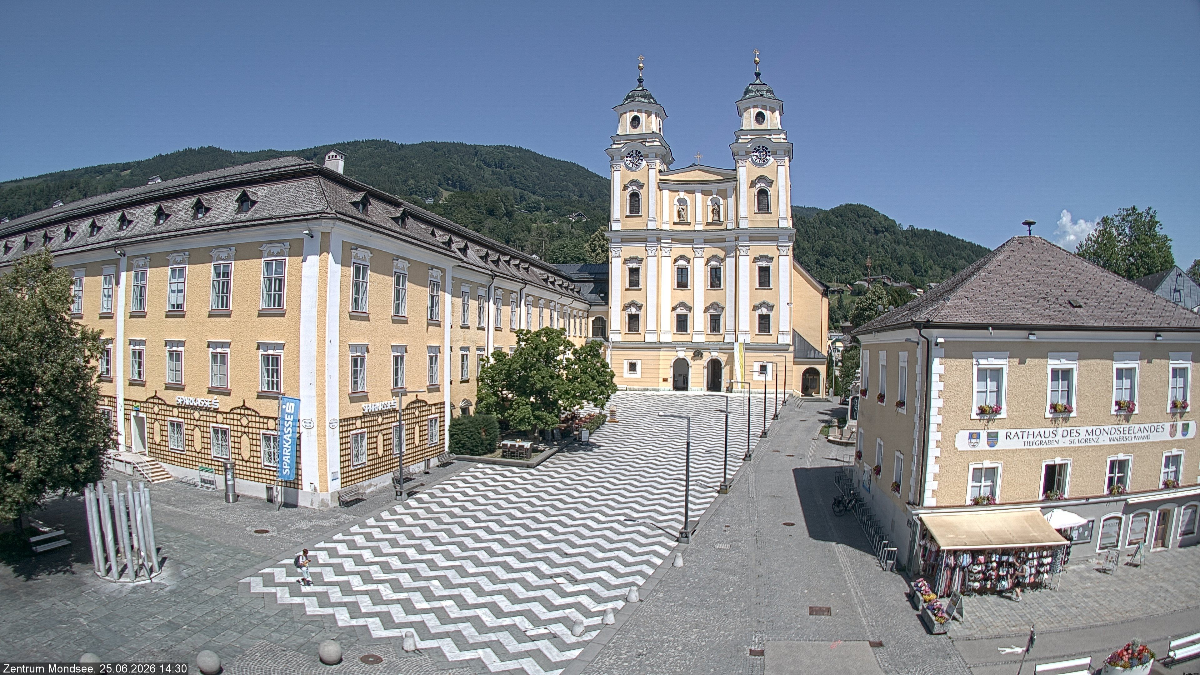 Archiv Foto Webcam Blick auf den Stadtplatz von Mondsee