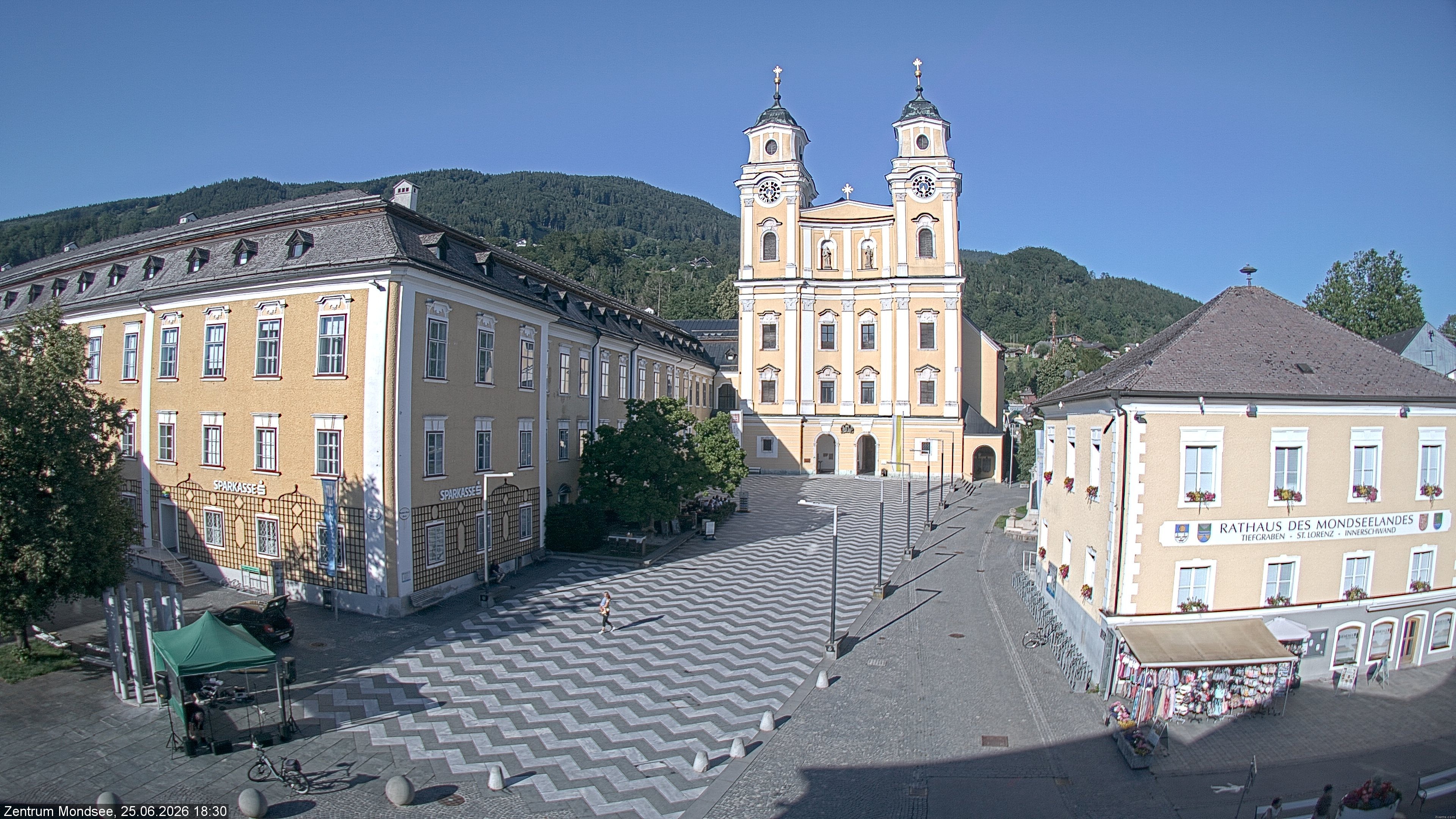 Archiv Foto Webcam Blick auf den Stadtplatz von Mondsee