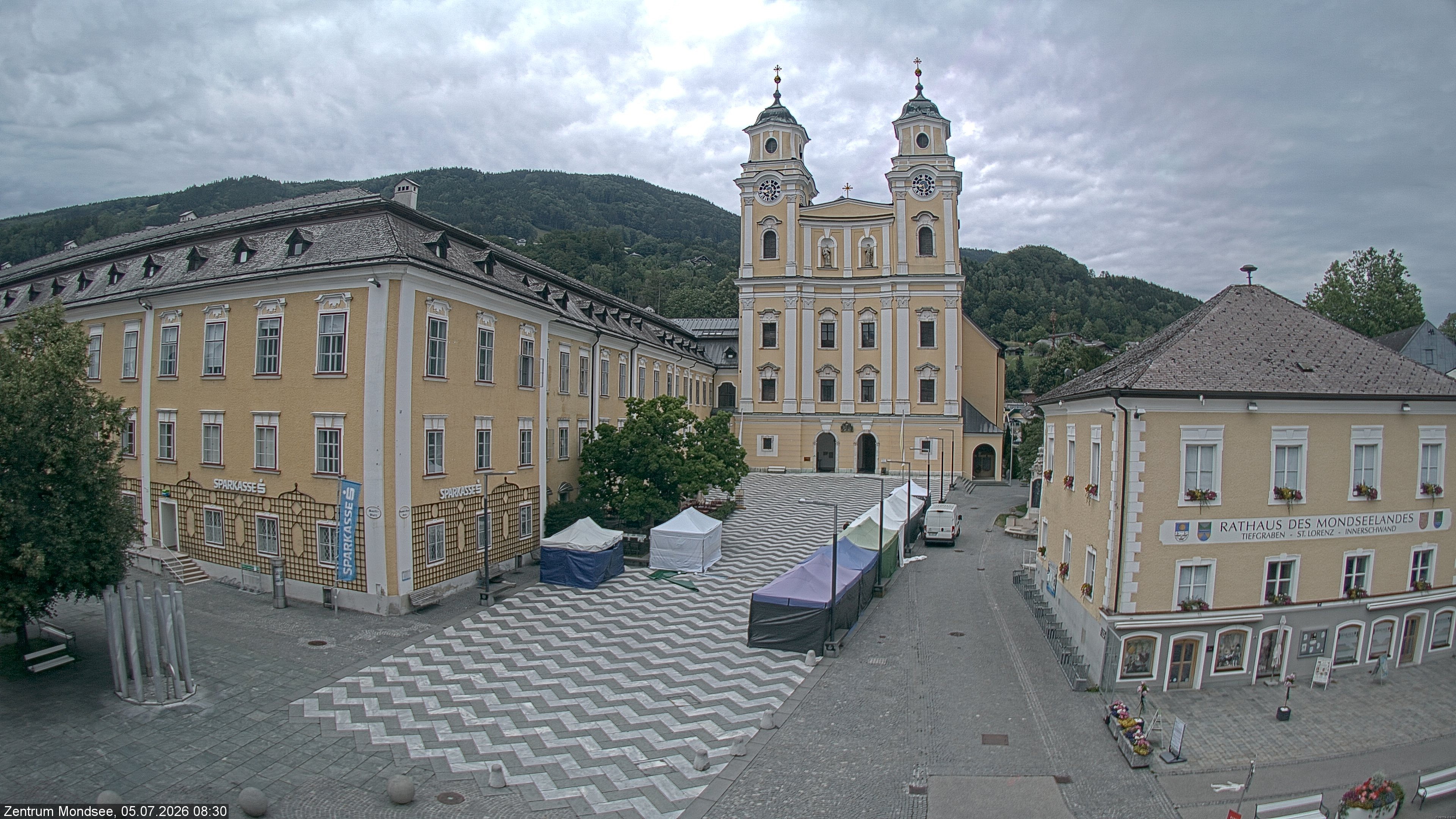 Archiv Foto Webcam Blick auf den Stadtplatz von Mondsee