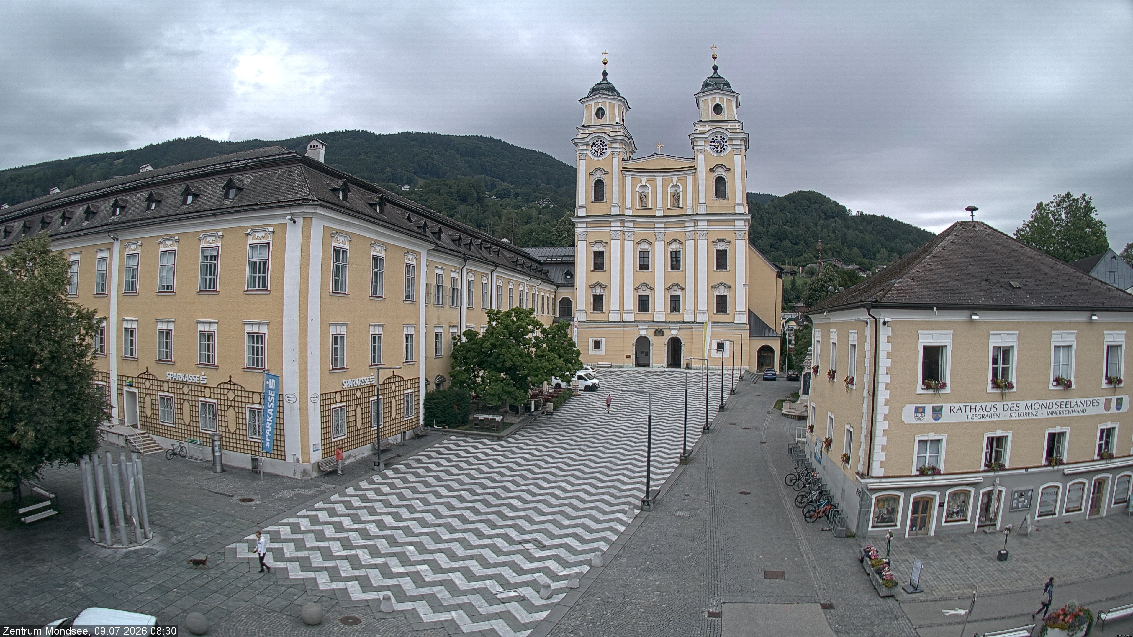 Archiv Foto Webcam Blick auf den Stadtplatz von Mondsee