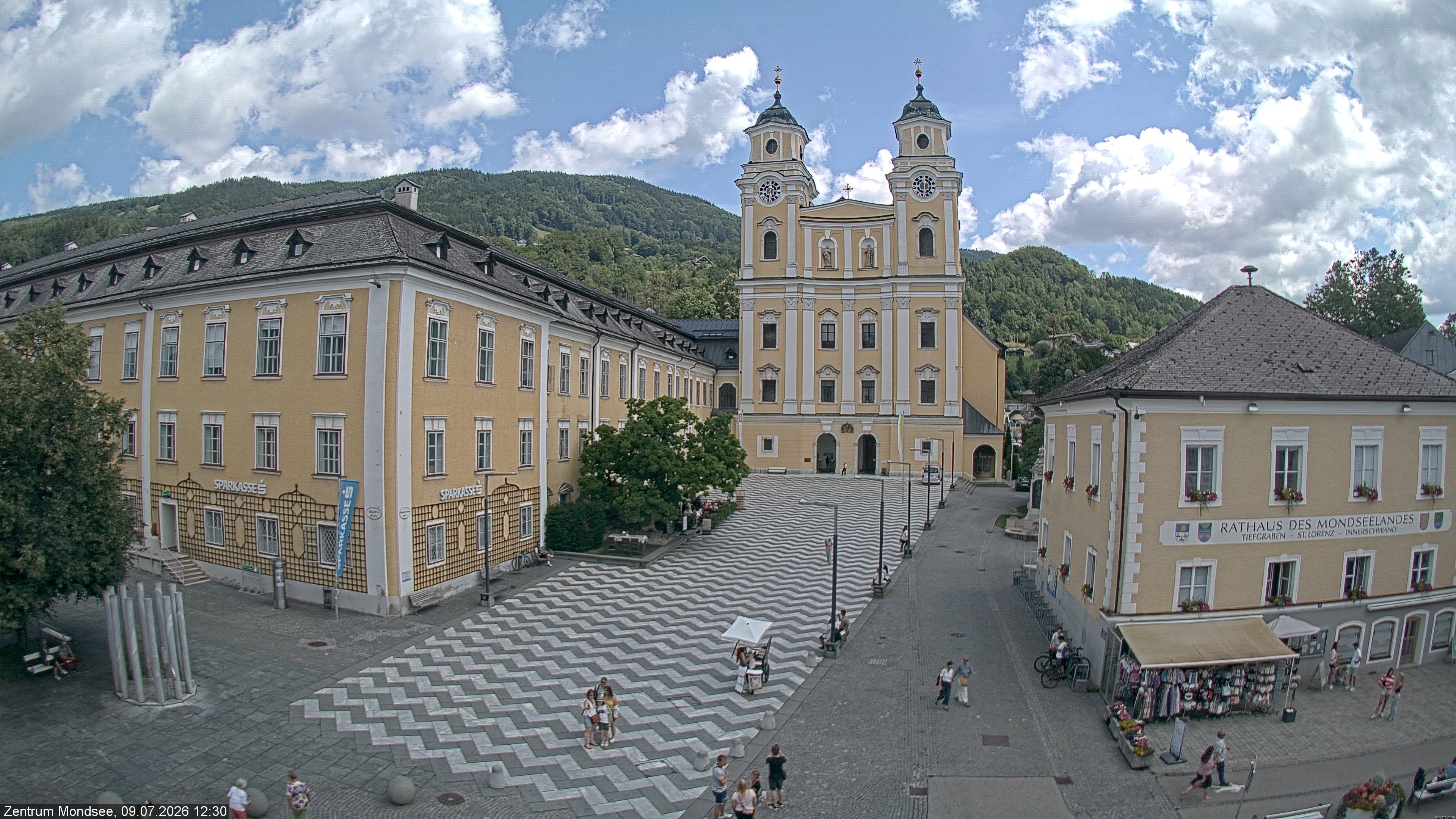 Archiv Foto Webcam Blick auf den Stadtplatz von Mondsee