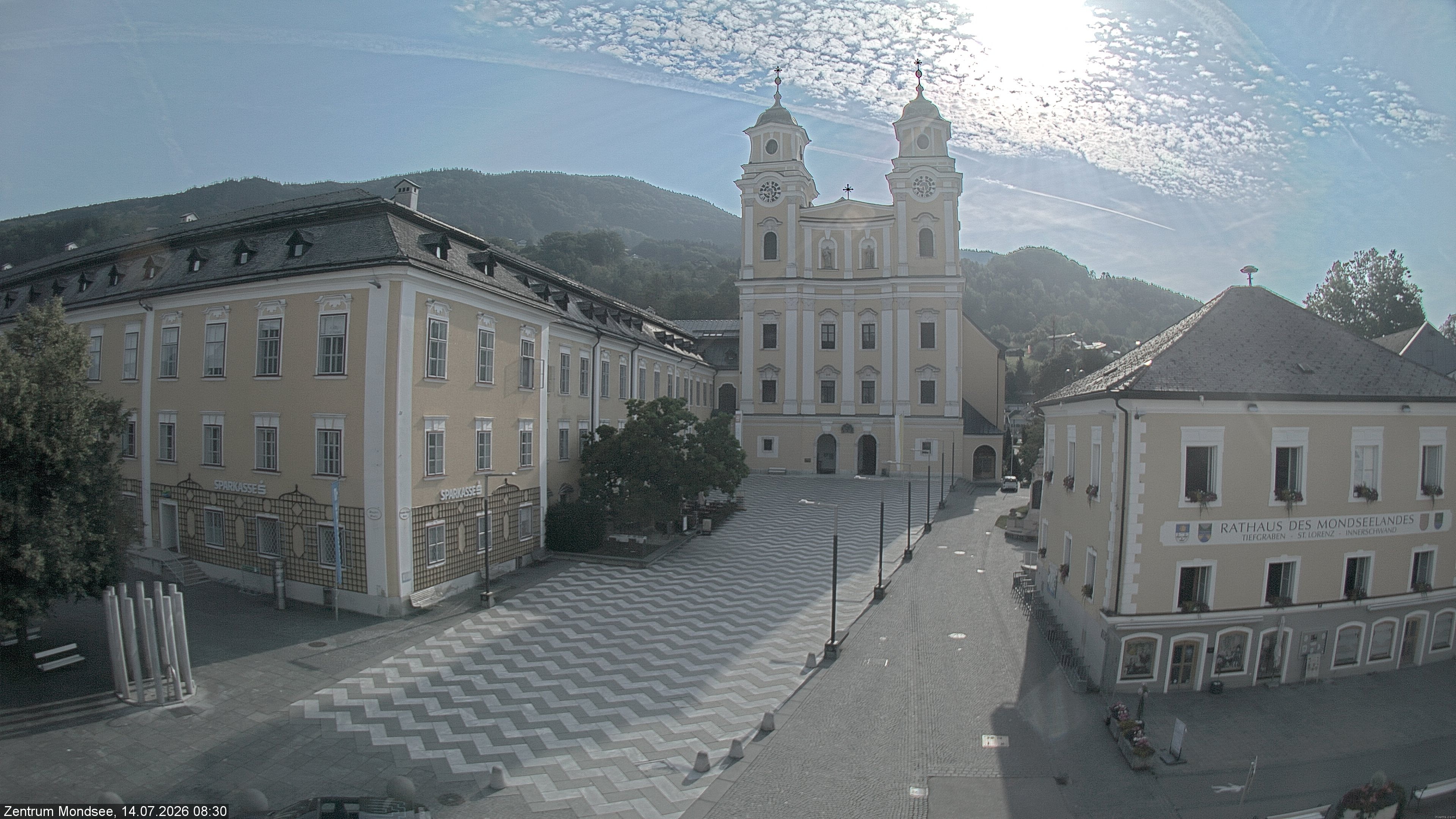 Archiv Foto Webcam Blick auf den Stadtplatz von Mondsee