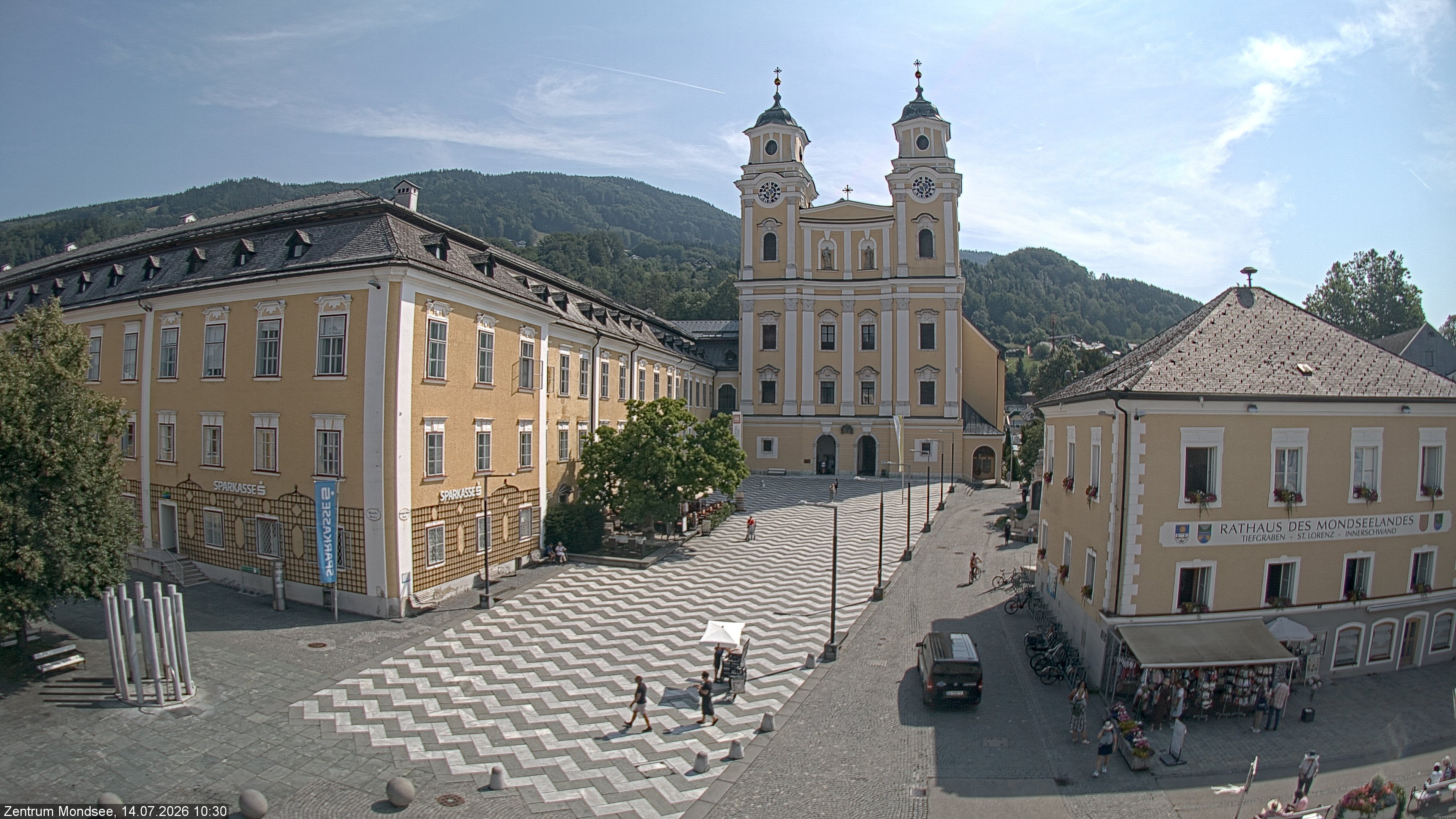 Archiv Foto Webcam Blick auf den Stadtplatz von Mondsee