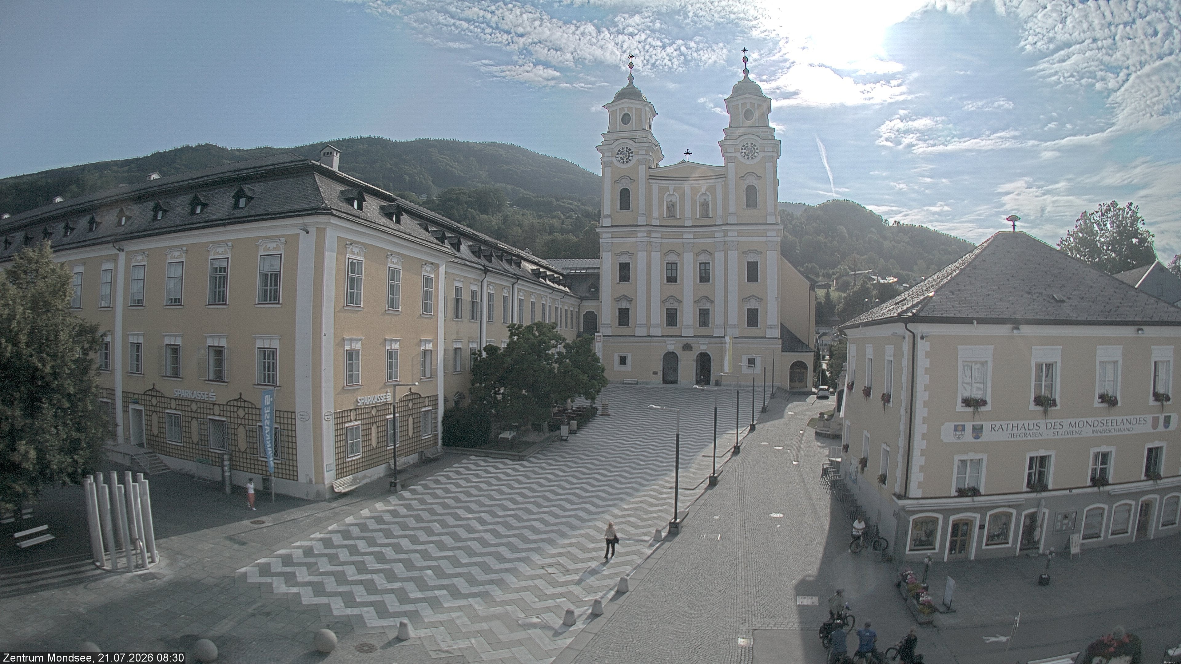 Archiv Foto Webcam Blick auf den Stadtplatz von Mondsee