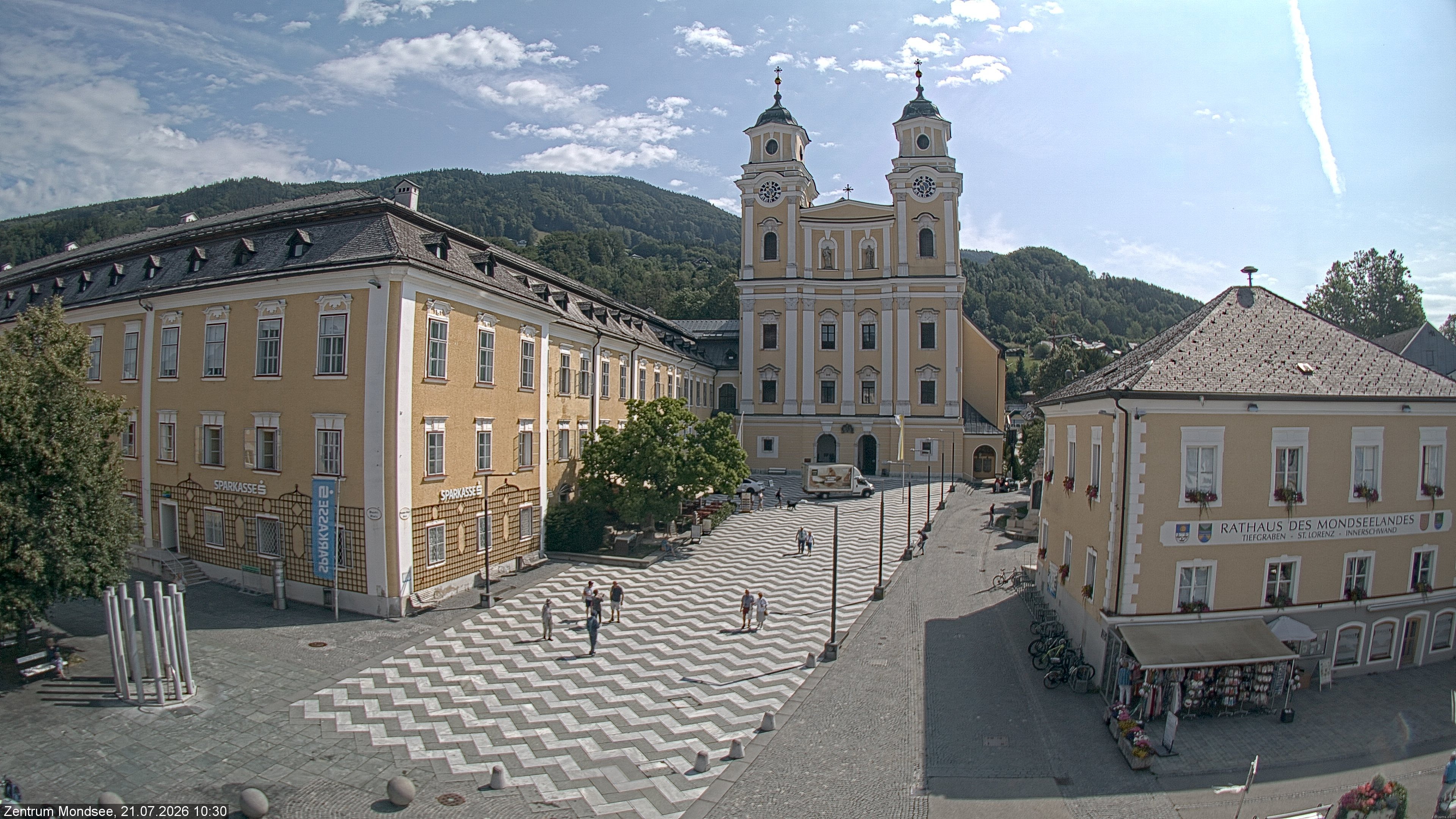 Archiv Foto Webcam Blick auf den Stadtplatz von Mondsee
