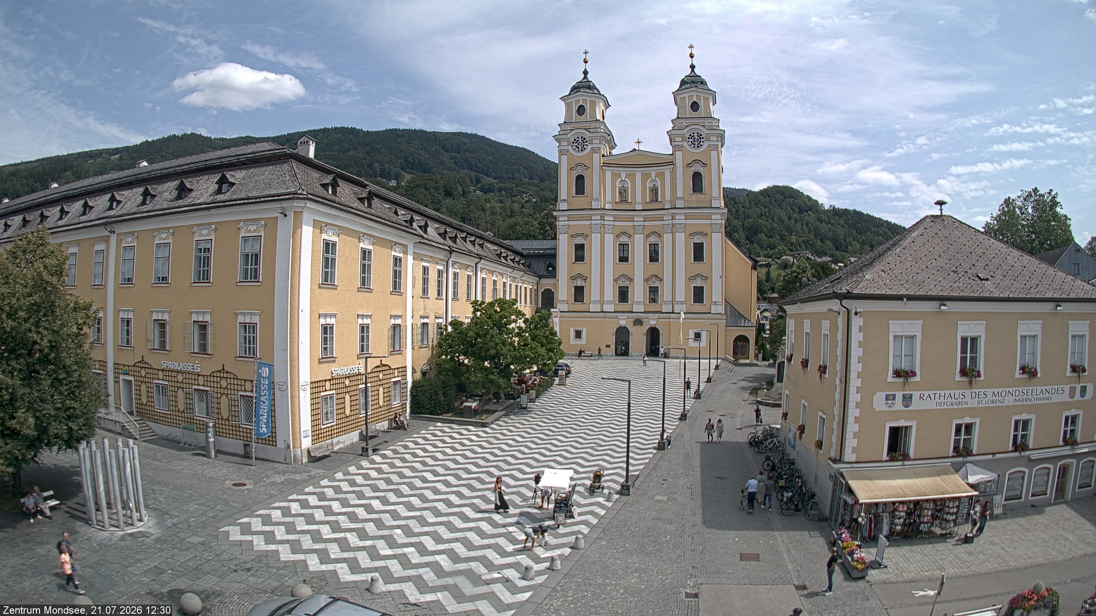 Archiv Foto Webcam Blick auf den Stadtplatz von Mondsee