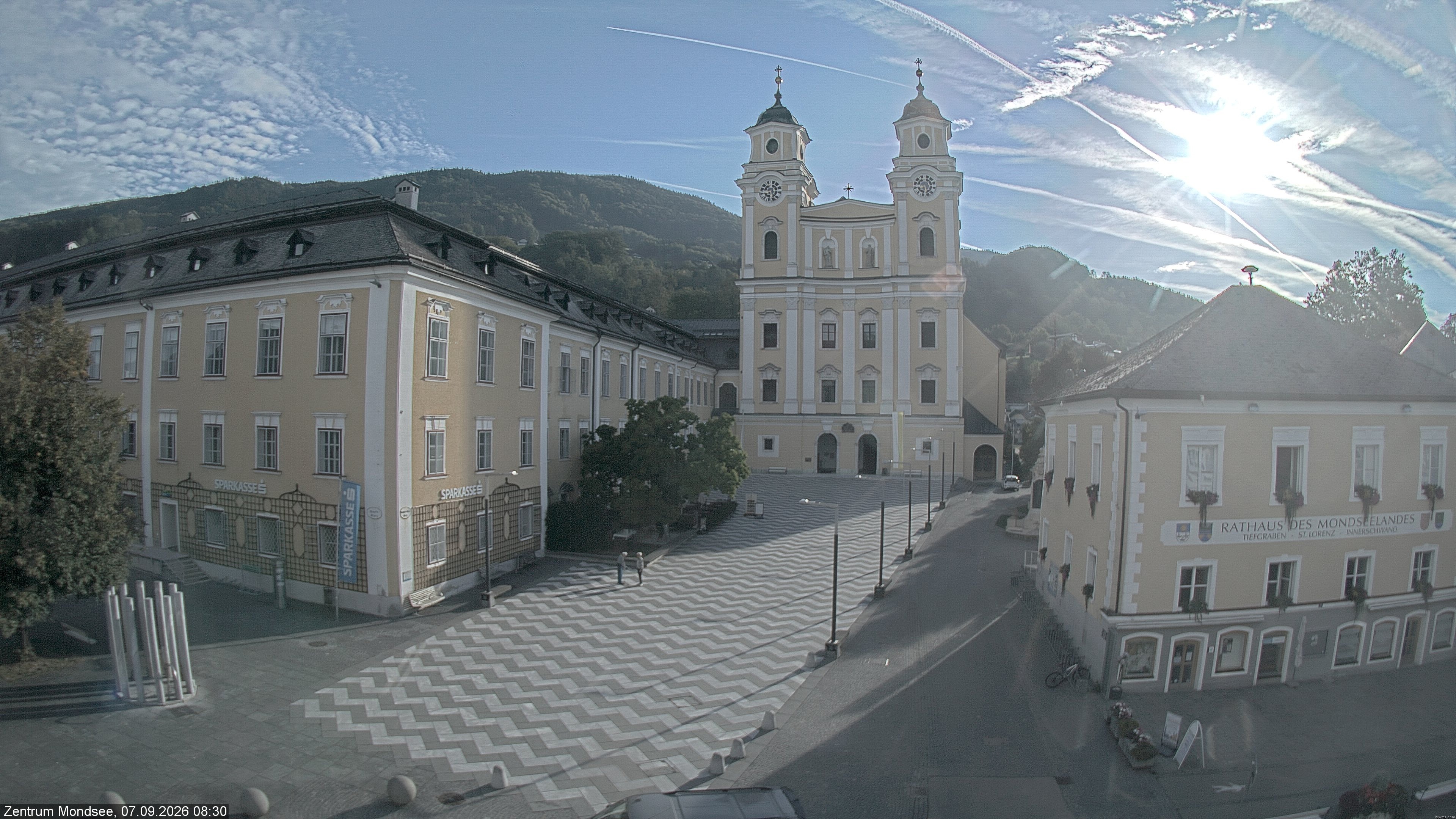 Archiv Foto Webcam Blick auf den Stadtplatz von Mondsee
