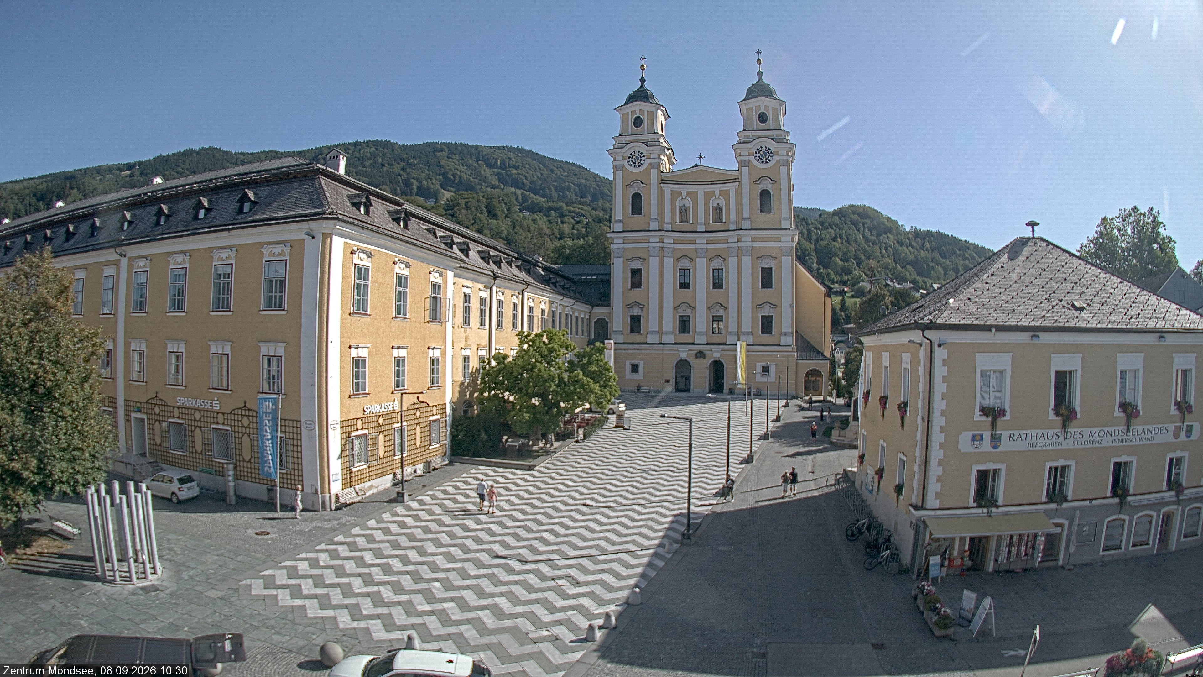 Archiv Foto Webcam Blick auf den Stadtplatz von Mondsee