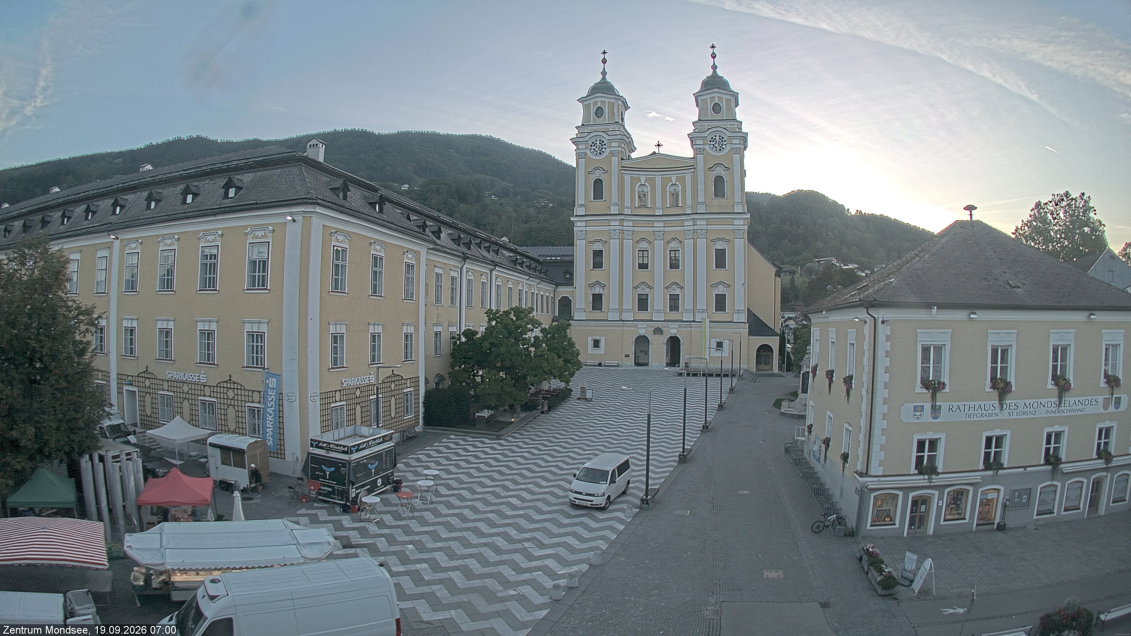 Archiv Foto Webcam Blick auf den Stadtplatz von Mondsee