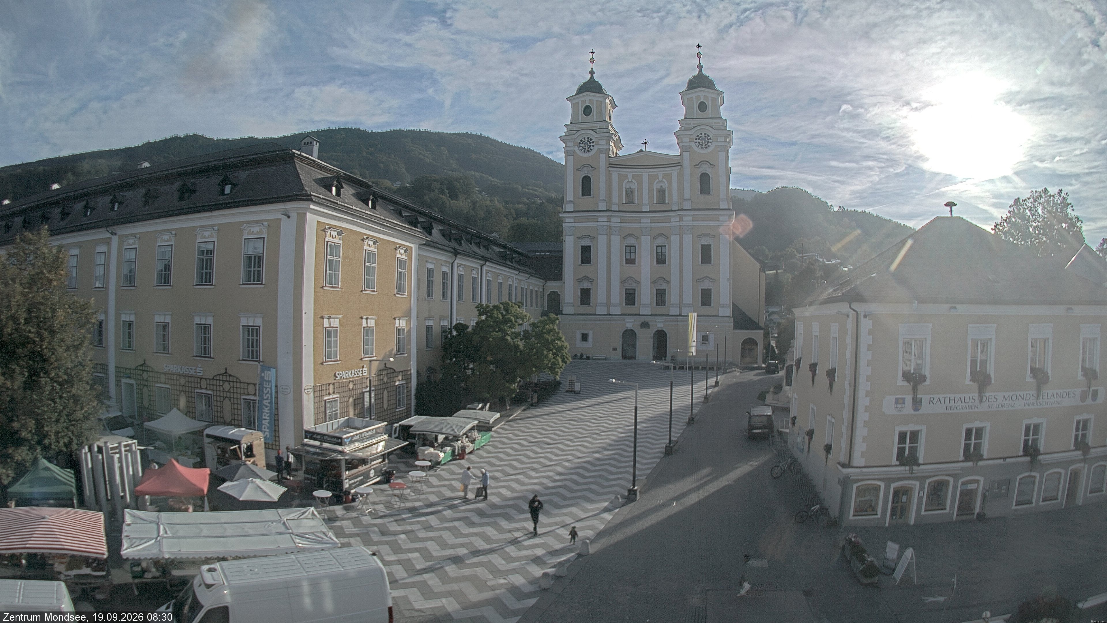 Archiv Foto Webcam Blick auf den Stadtplatz von Mondsee