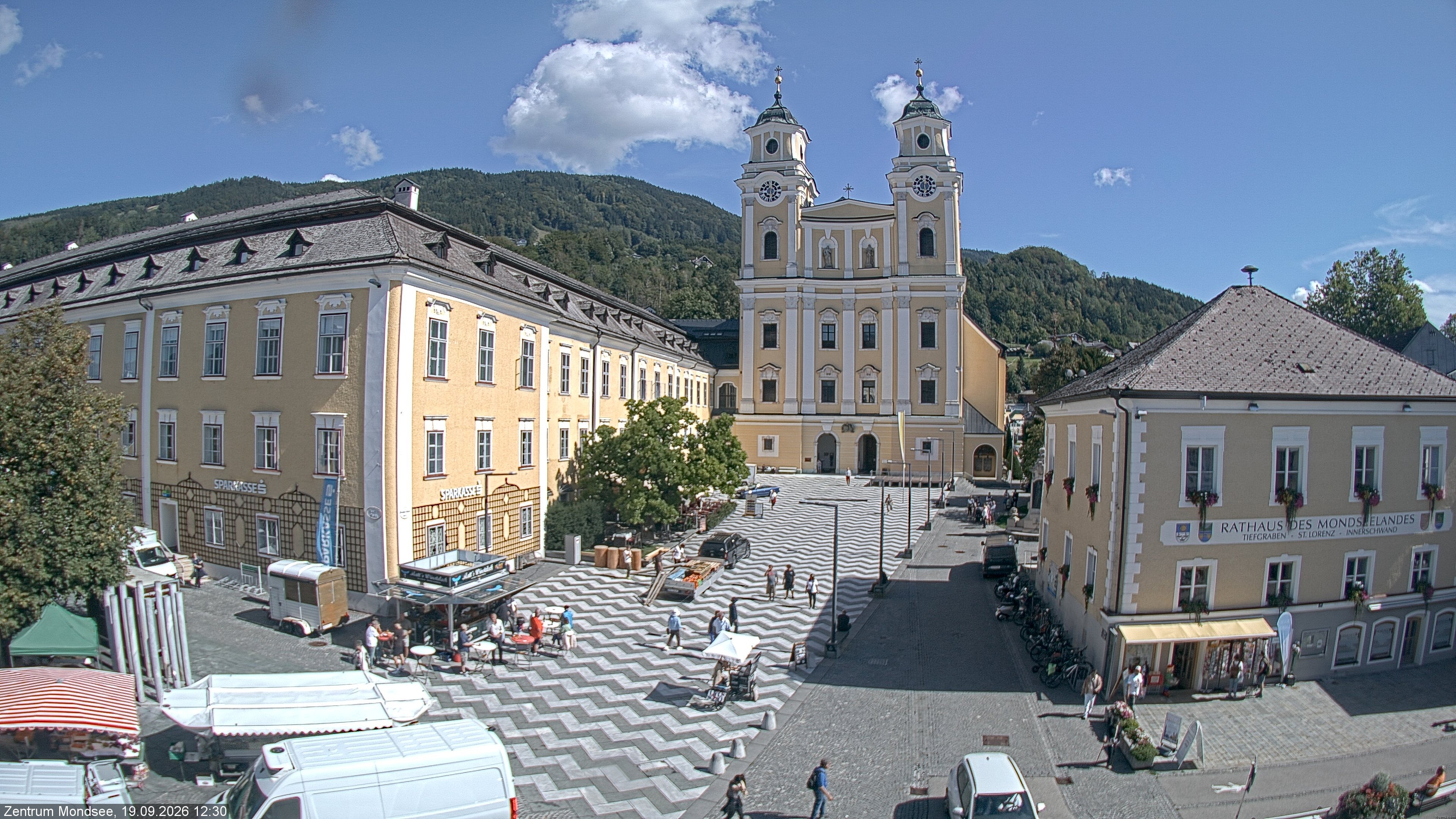 Archiv Foto Webcam Blick auf den Stadtplatz von Mondsee