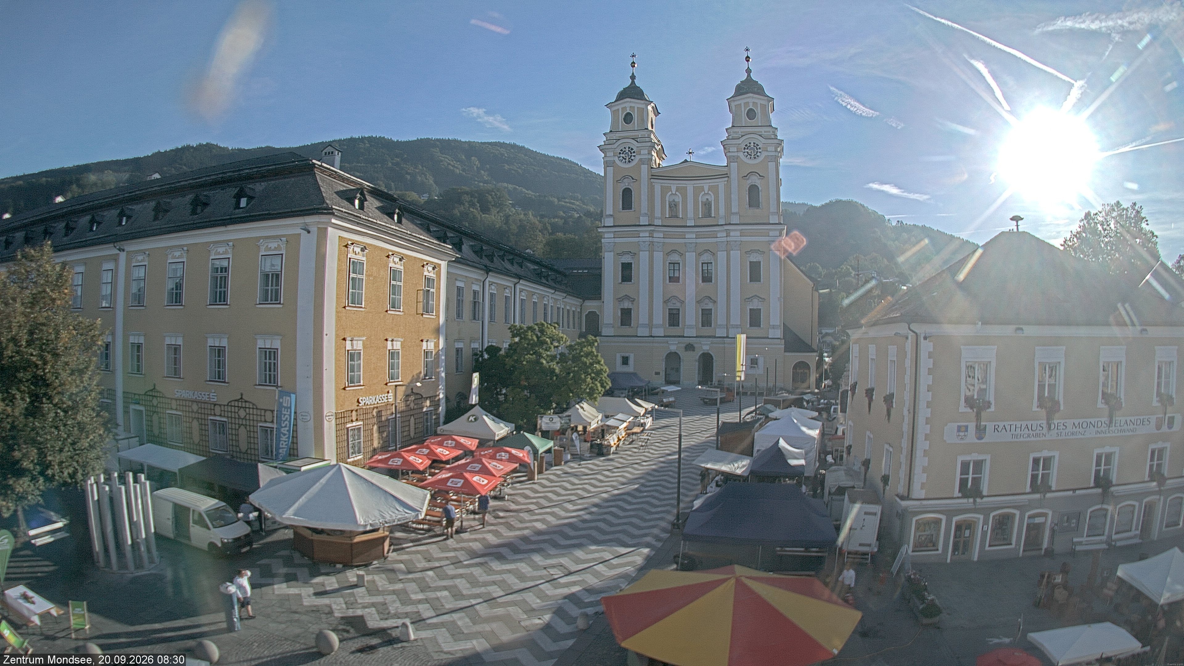 Archiv Foto Webcam Blick auf den Stadtplatz von Mondsee