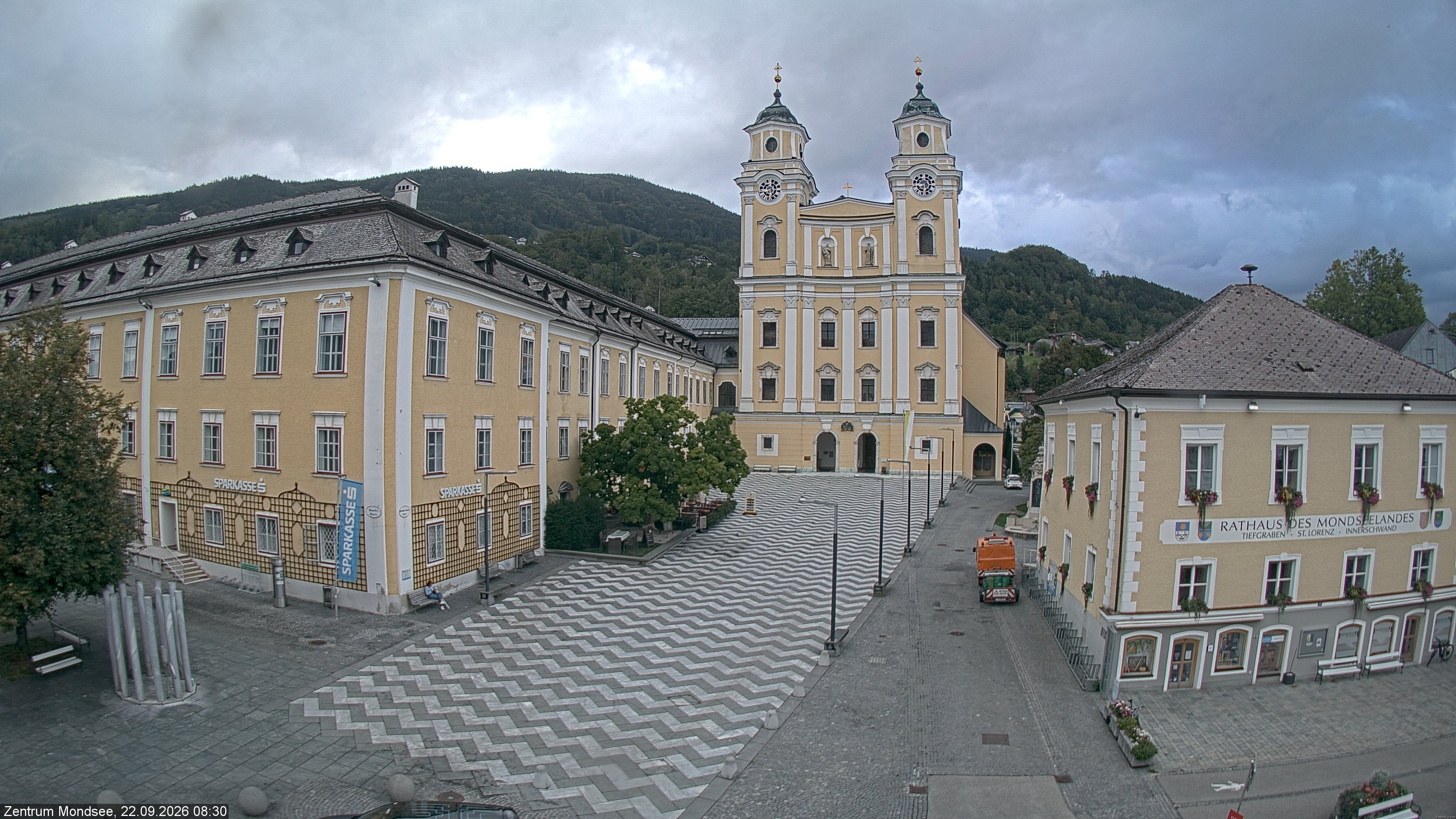 Archiv Foto Webcam Blick auf den Stadtplatz von Mondsee