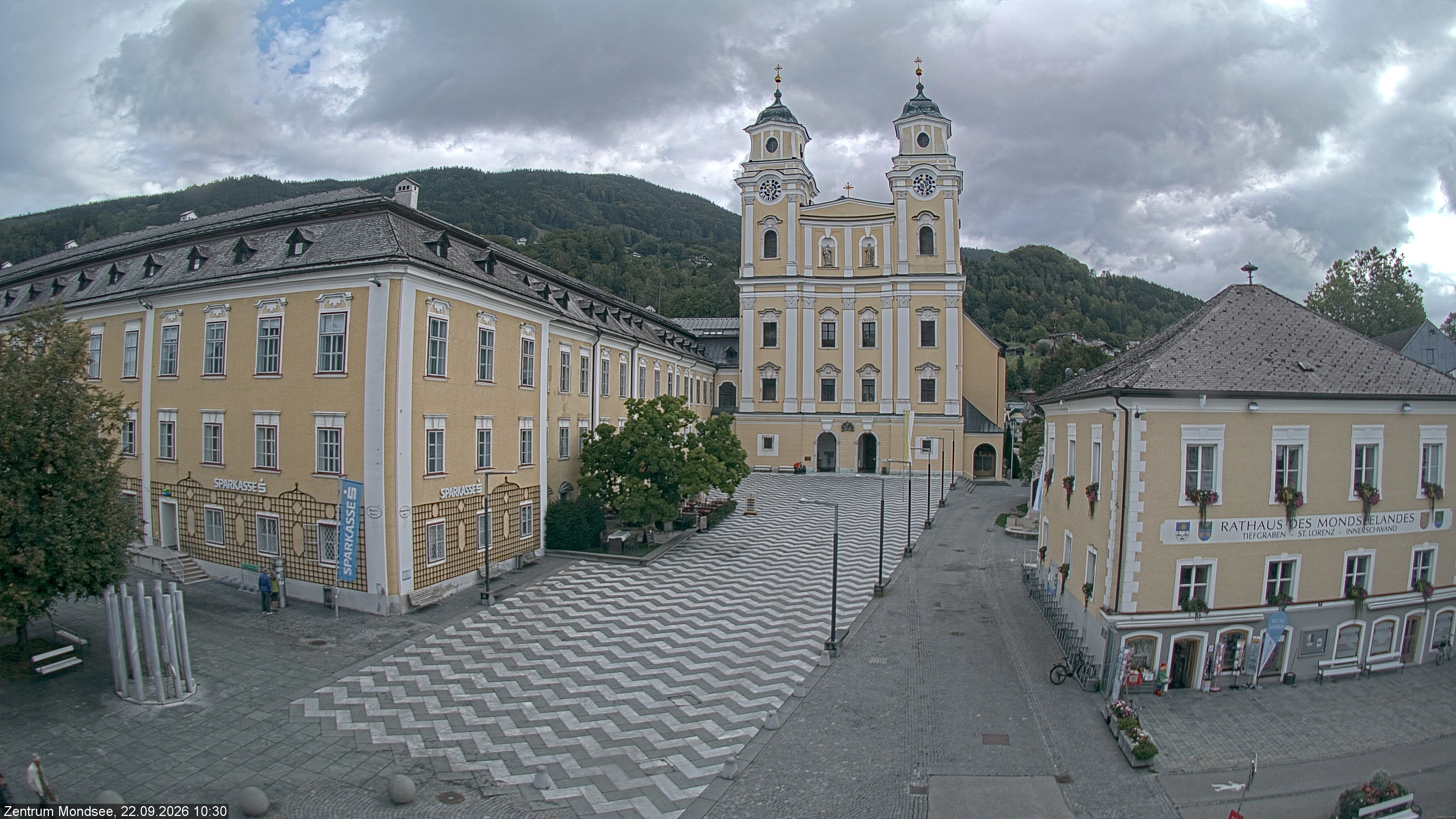 Archiv Foto Webcam Blick auf den Stadtplatz von Mondsee