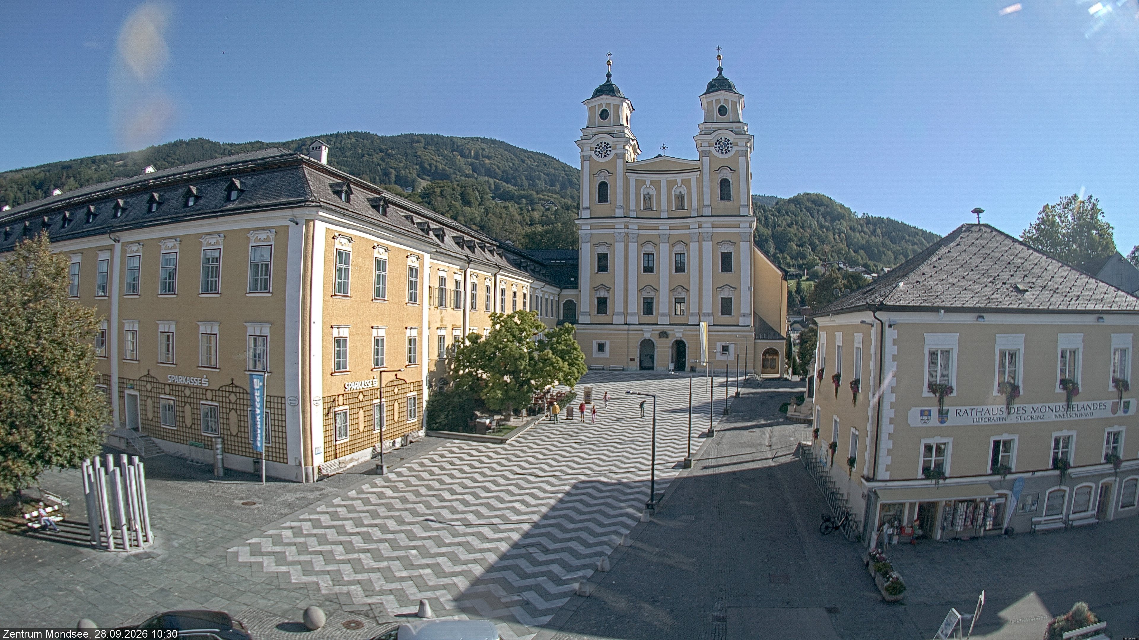 Archiv Foto Webcam Blick auf den Stadtplatz von Mondsee