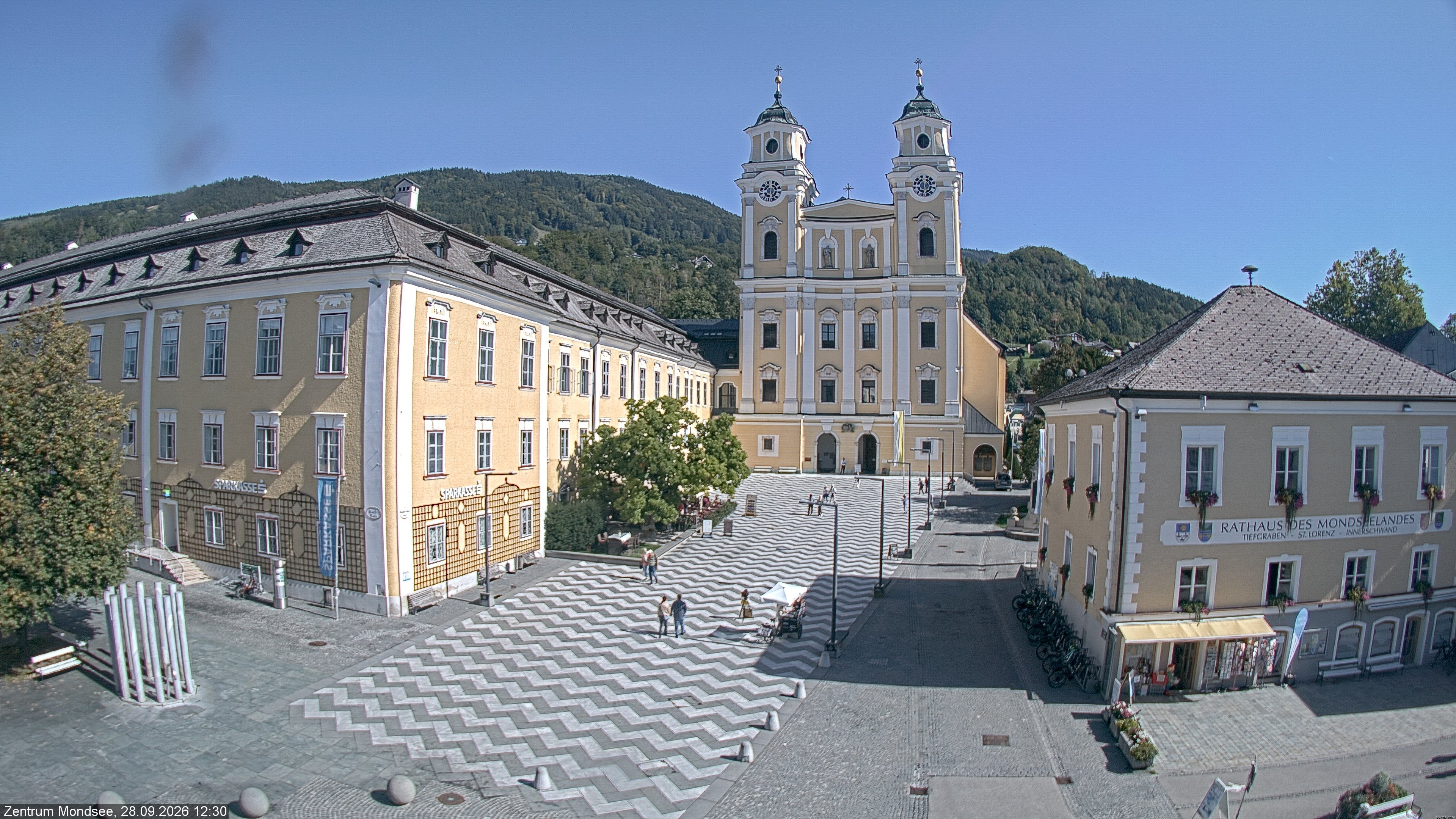 Archiv Foto Webcam Blick auf den Stadtplatz von Mondsee