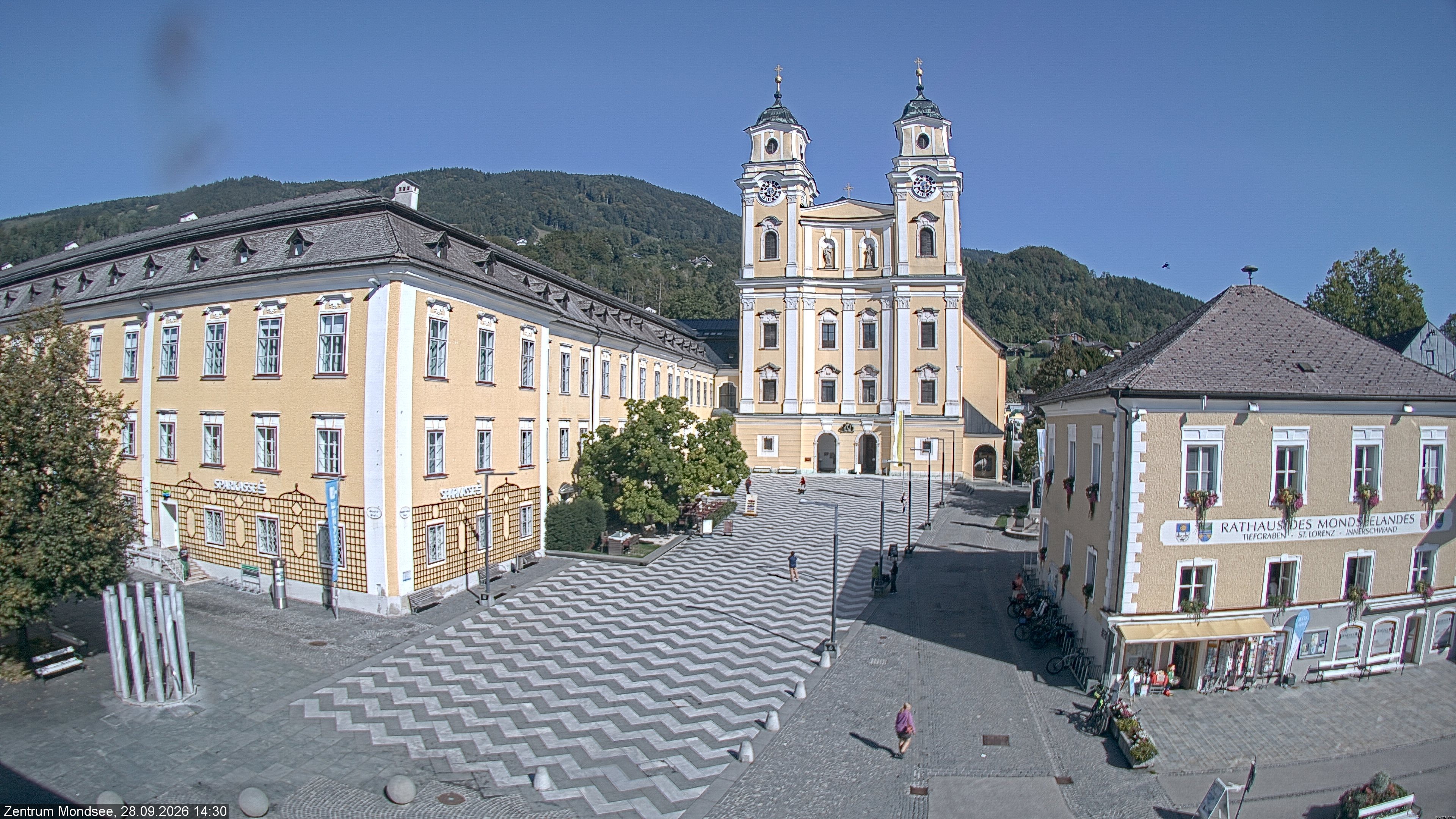 Archiv Foto Webcam Blick auf den Stadtplatz von Mondsee