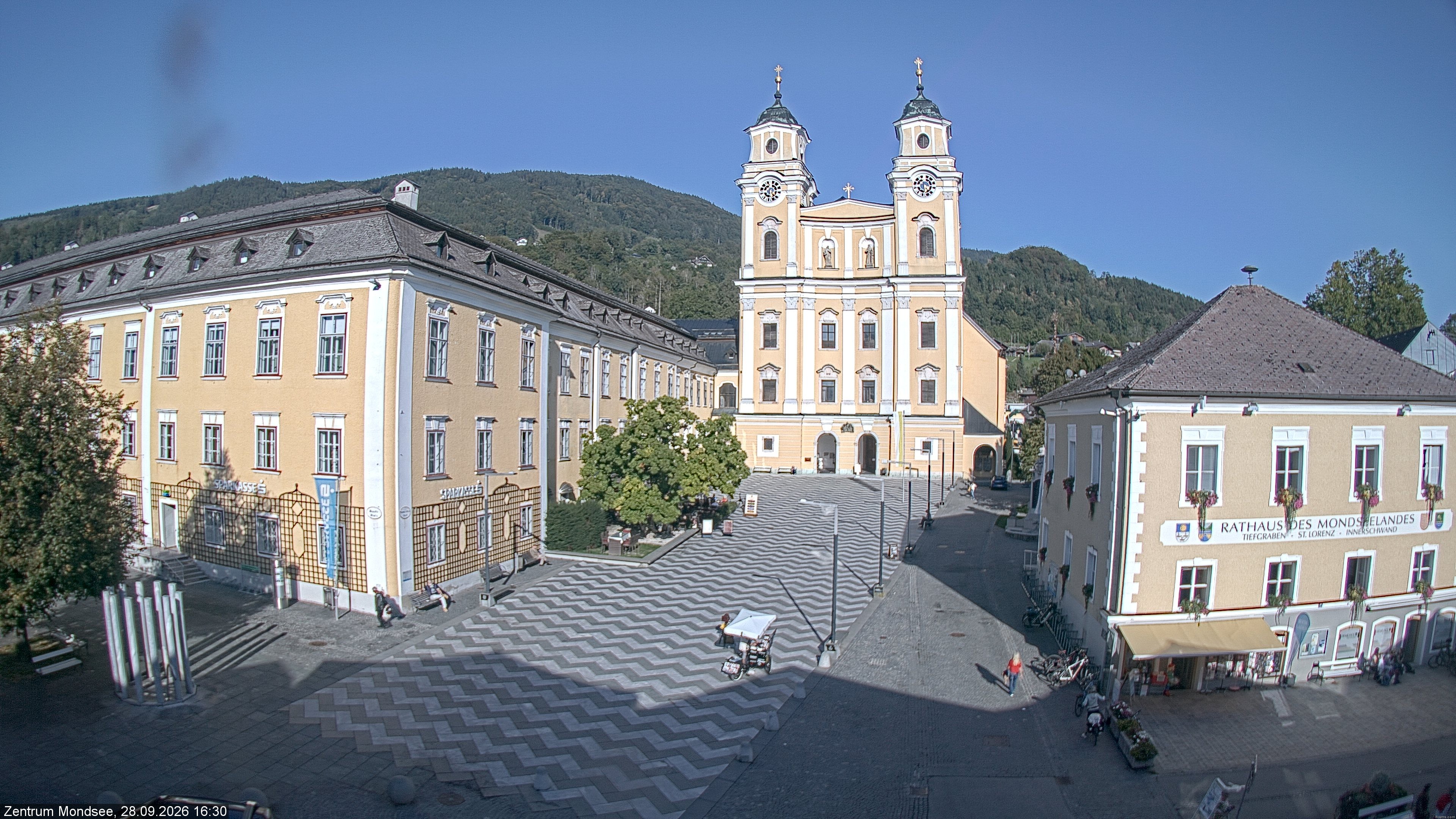 Archiv Foto Webcam Blick auf den Stadtplatz von Mondsee