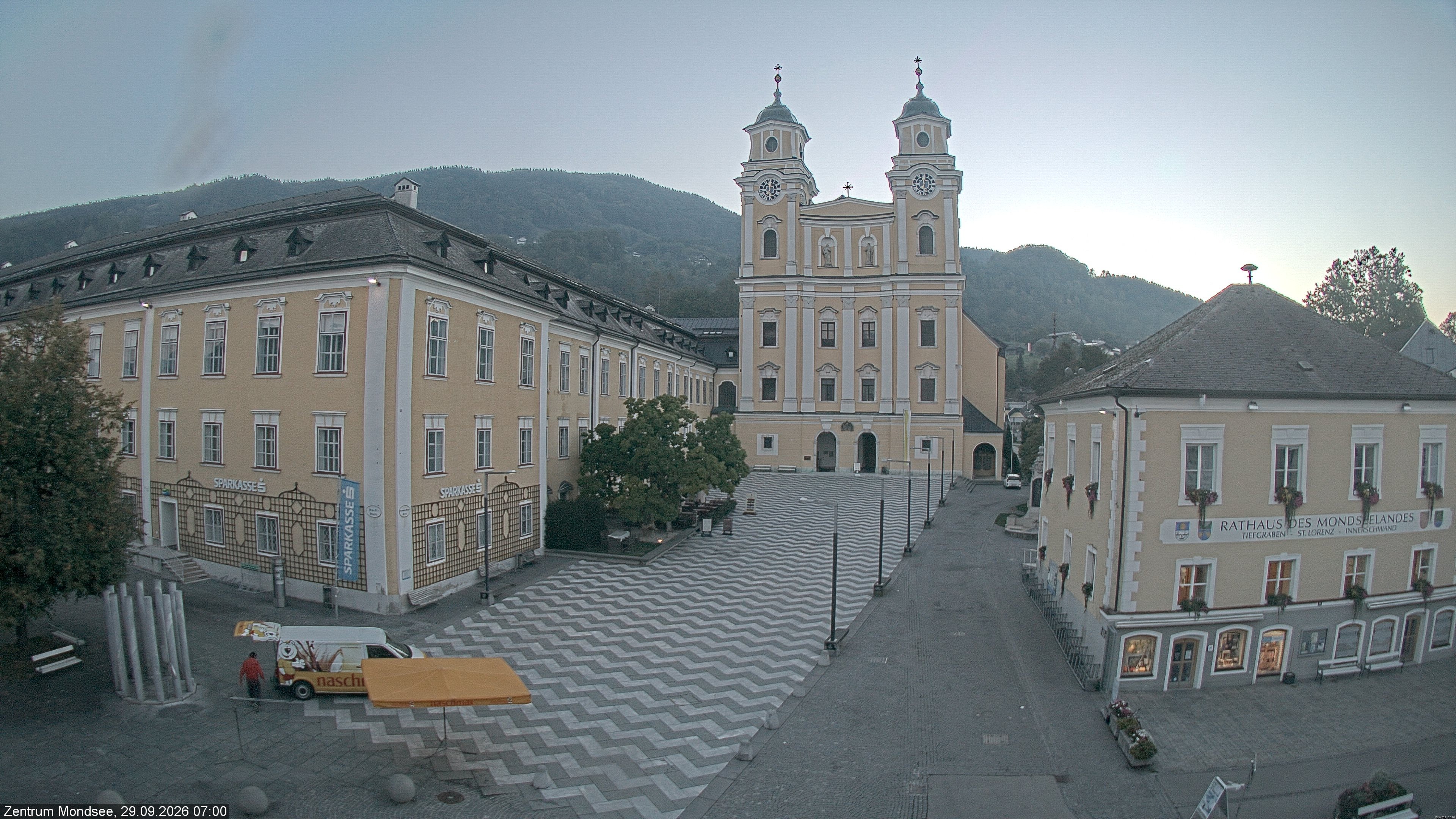 Archiv Foto Webcam Blick auf den Stadtplatz von Mondsee