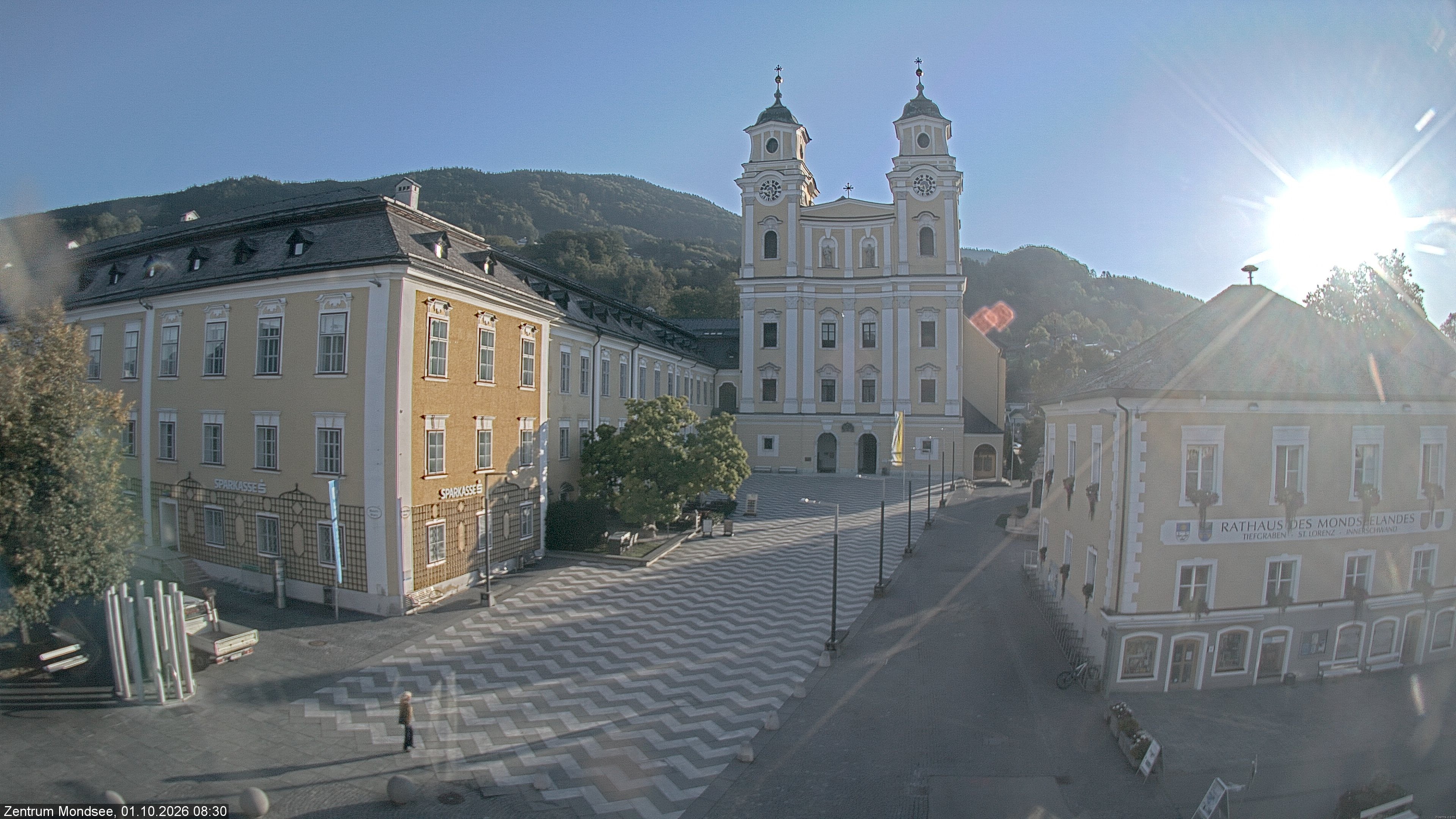 Archiv Foto Webcam Blick auf den Stadtplatz von Mondsee