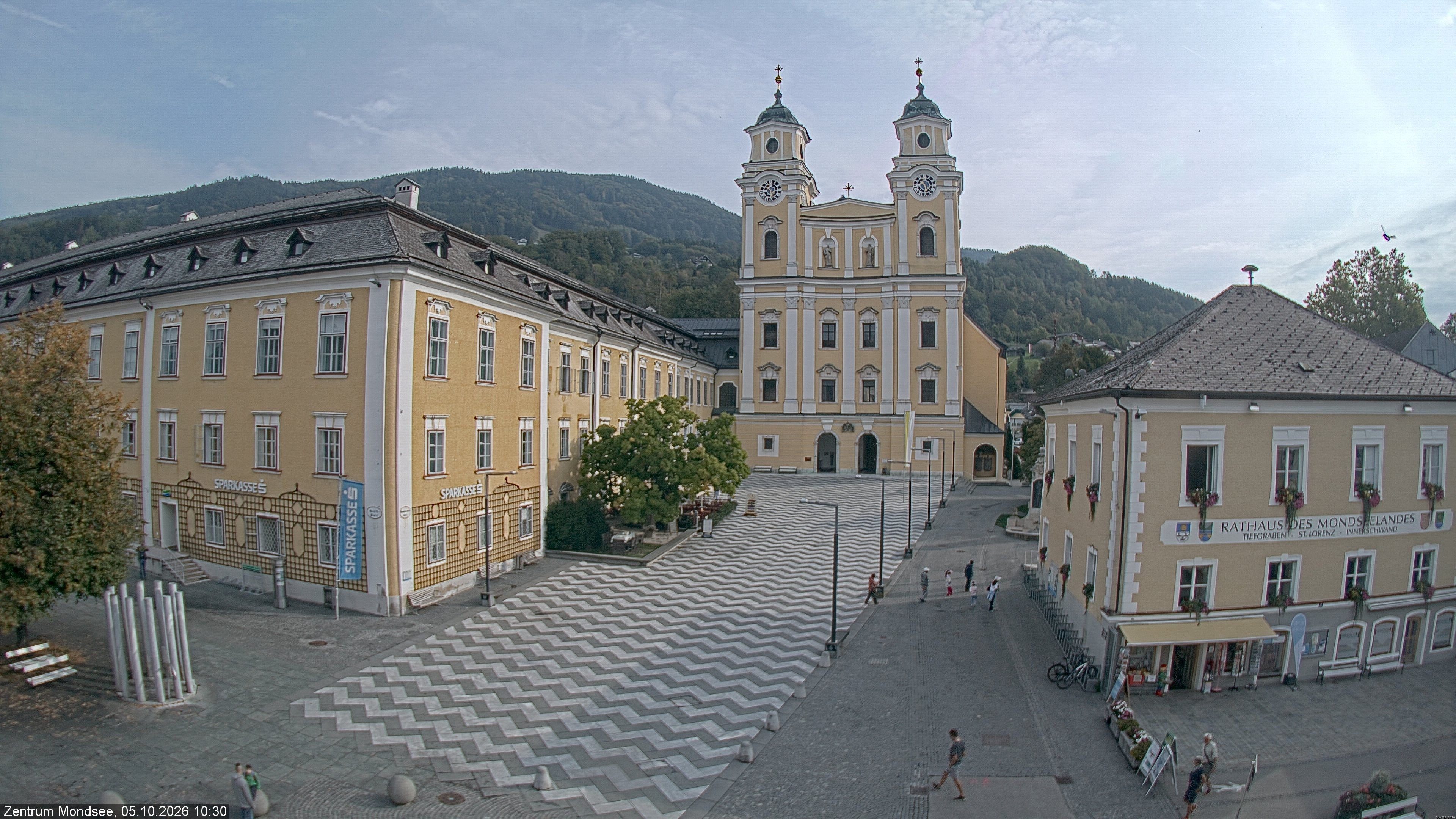 Archived image Webcam View at the market square in Mondsee