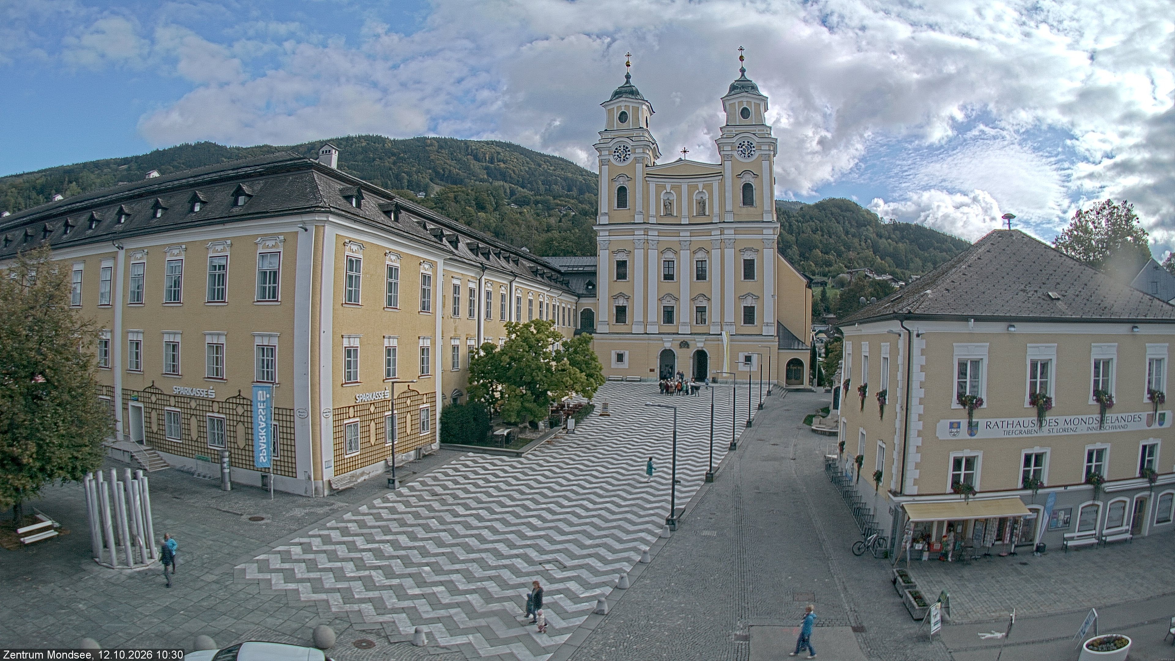 Archiv Foto Webcam Blick auf den Stadtplatz von Mondsee