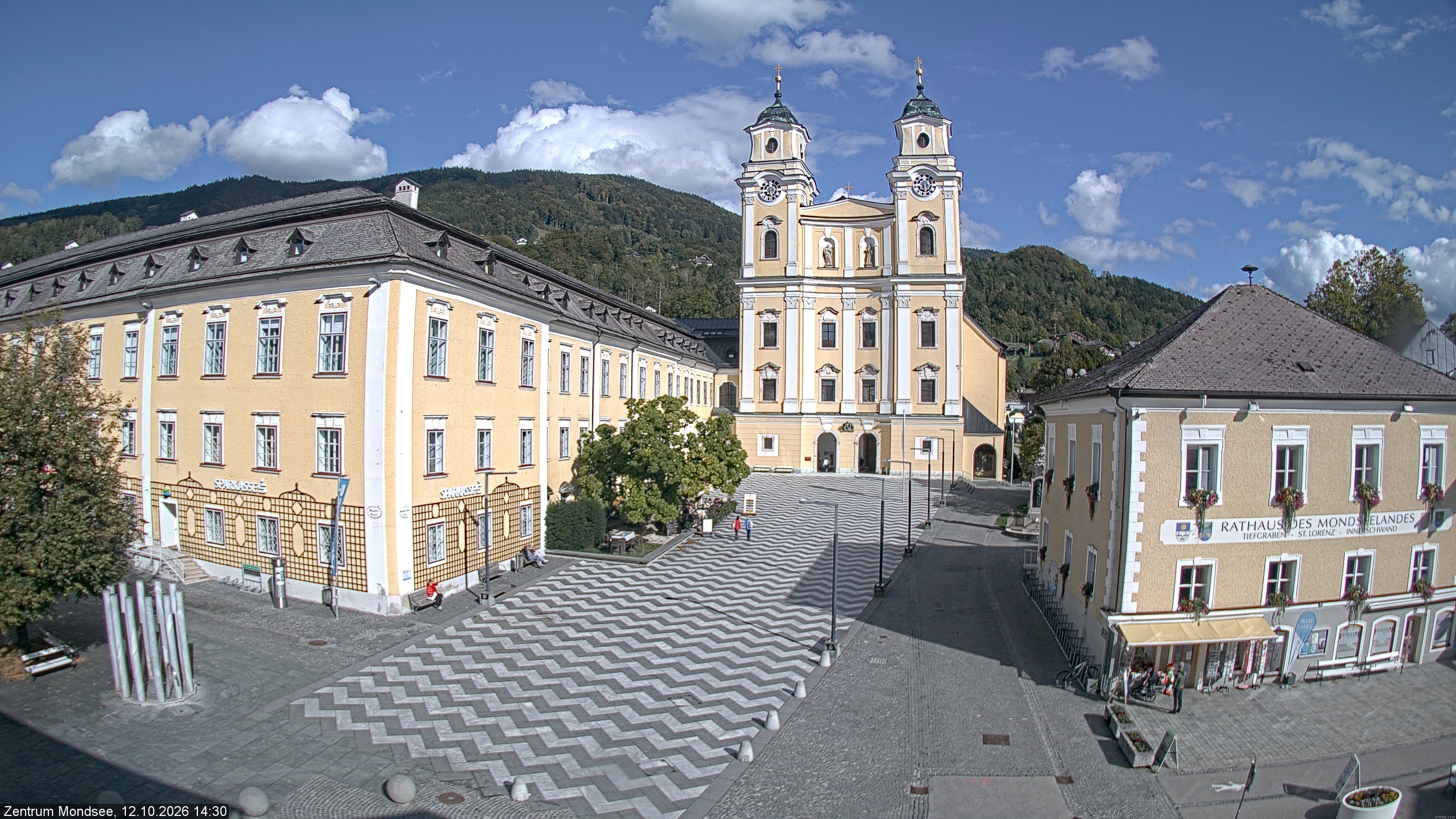 Archiv Foto Webcam Blick auf den Stadtplatz von Mondsee