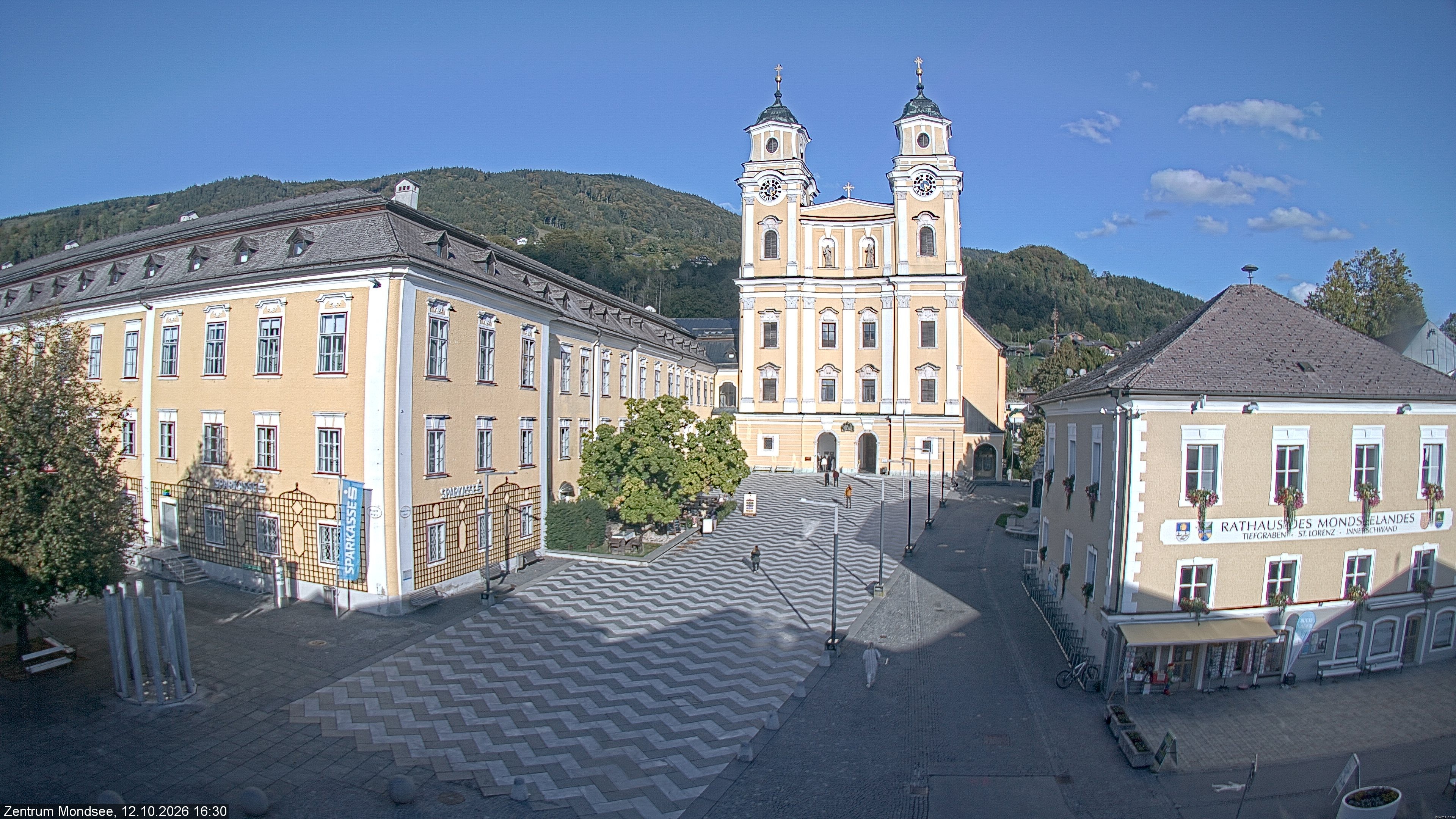 Archiv Foto Webcam Blick auf den Stadtplatz von Mondsee