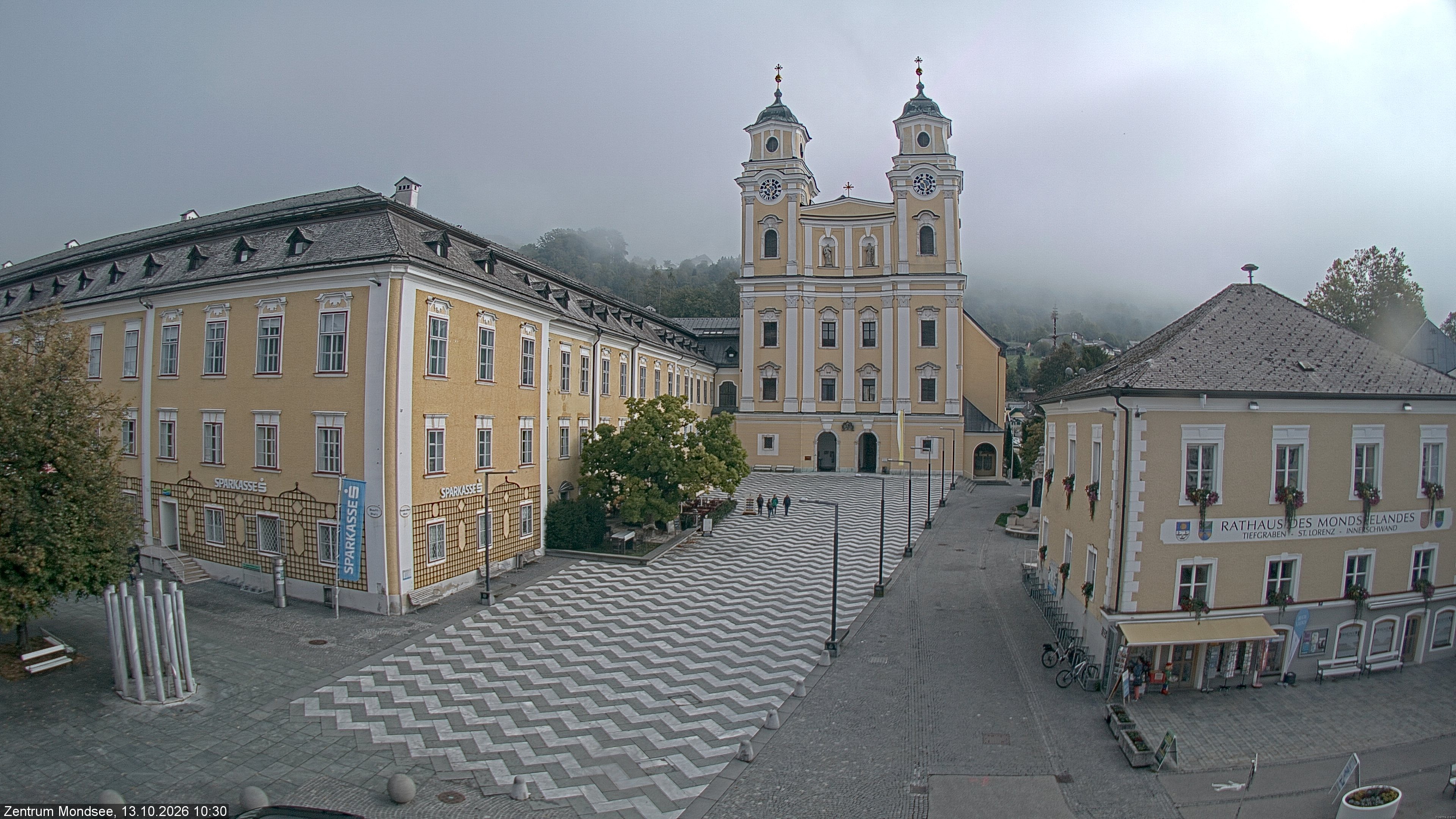 Archiv Foto Webcam Blick auf den Stadtplatz von Mondsee