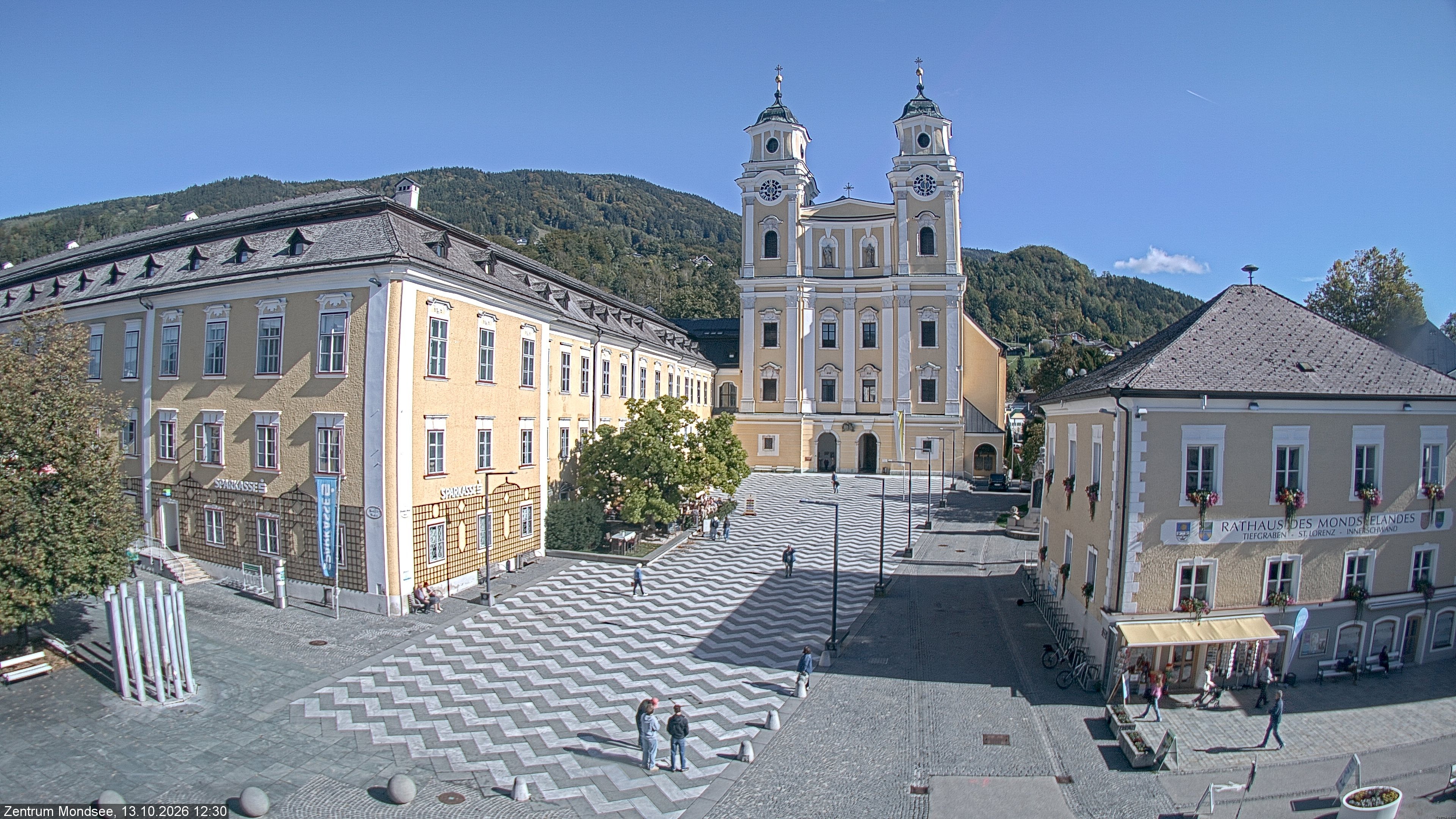 Archiv Foto Webcam Blick auf den Stadtplatz von Mondsee