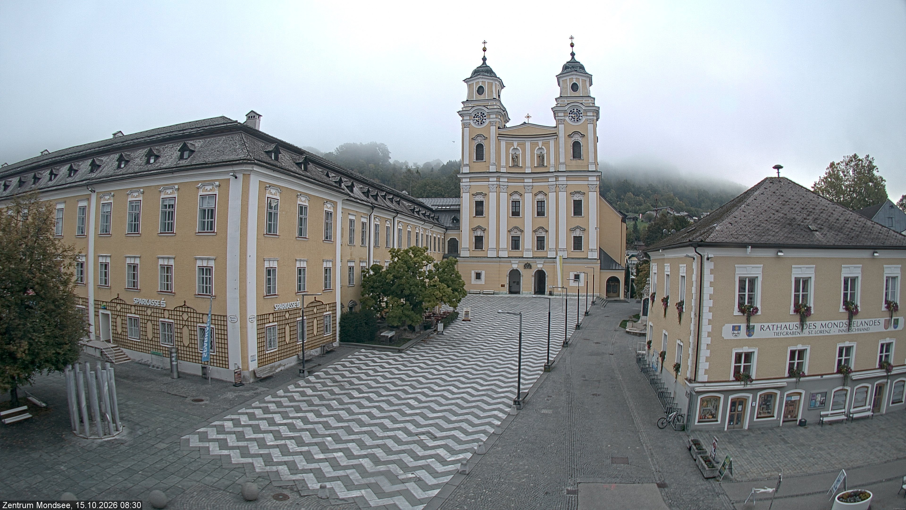 Archiv Foto Webcam Blick auf den Stadtplatz von Mondsee