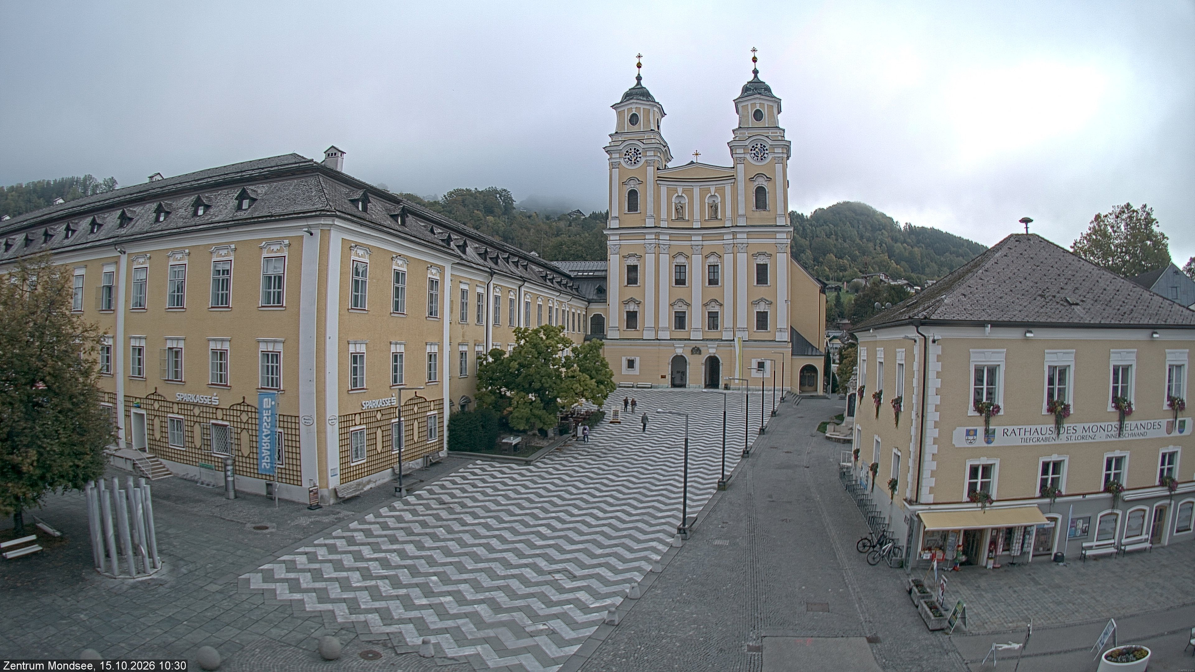 Archiv Foto Webcam Blick auf den Stadtplatz von Mondsee