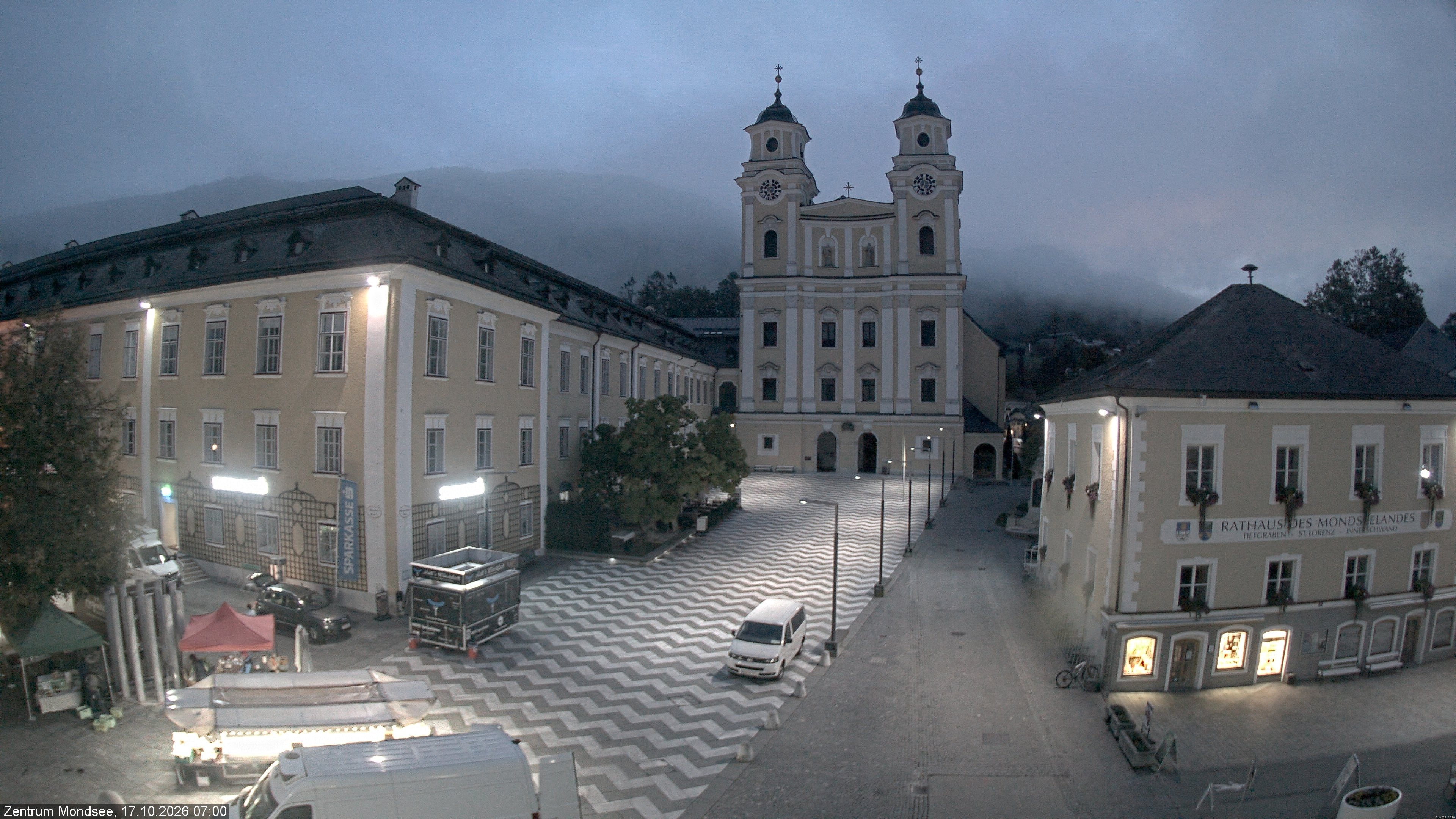 Archiv Foto Webcam Blick auf den Stadtplatz von Mondsee
