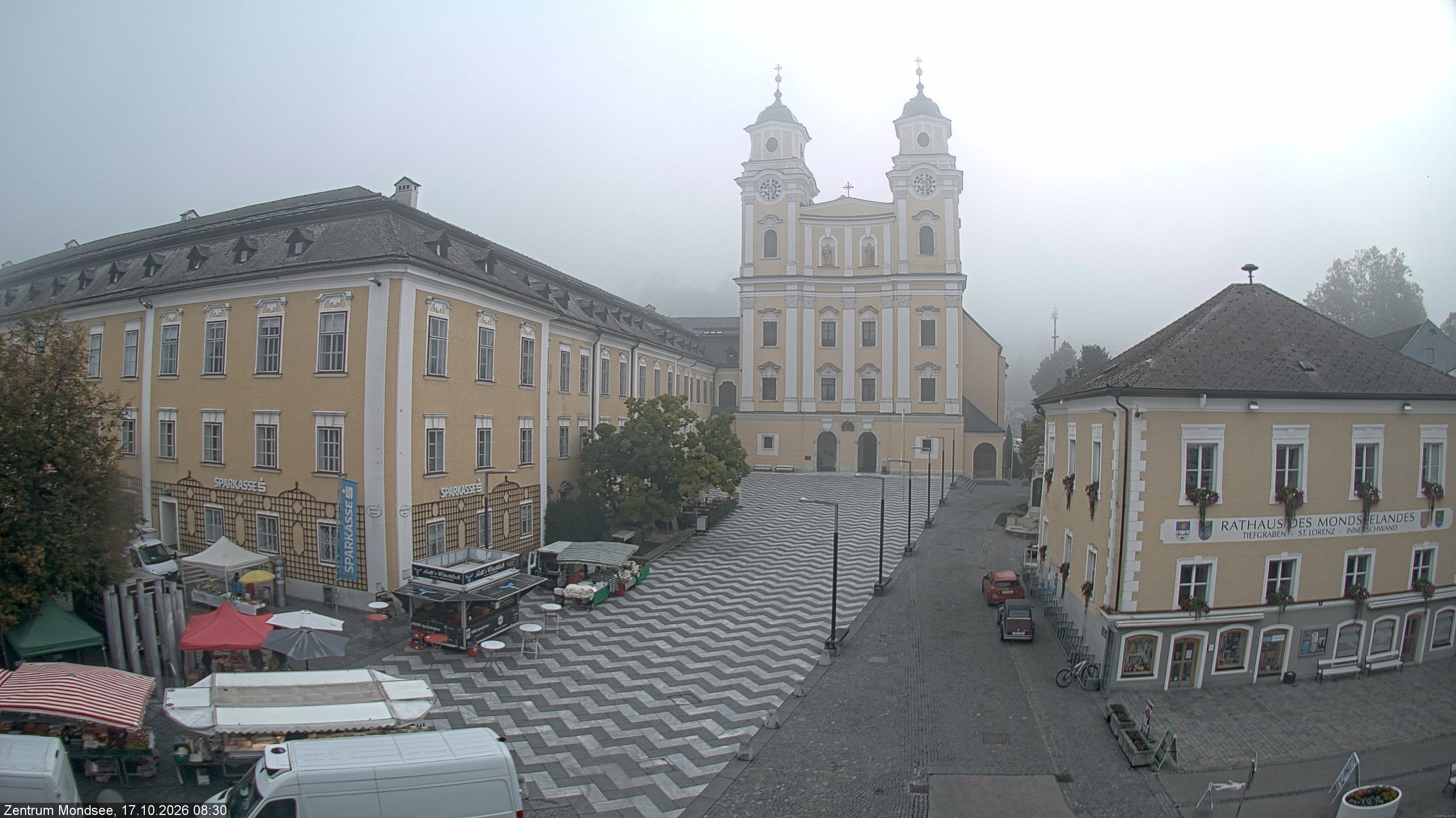Archiv Foto Webcam Blick auf den Stadtplatz von Mondsee