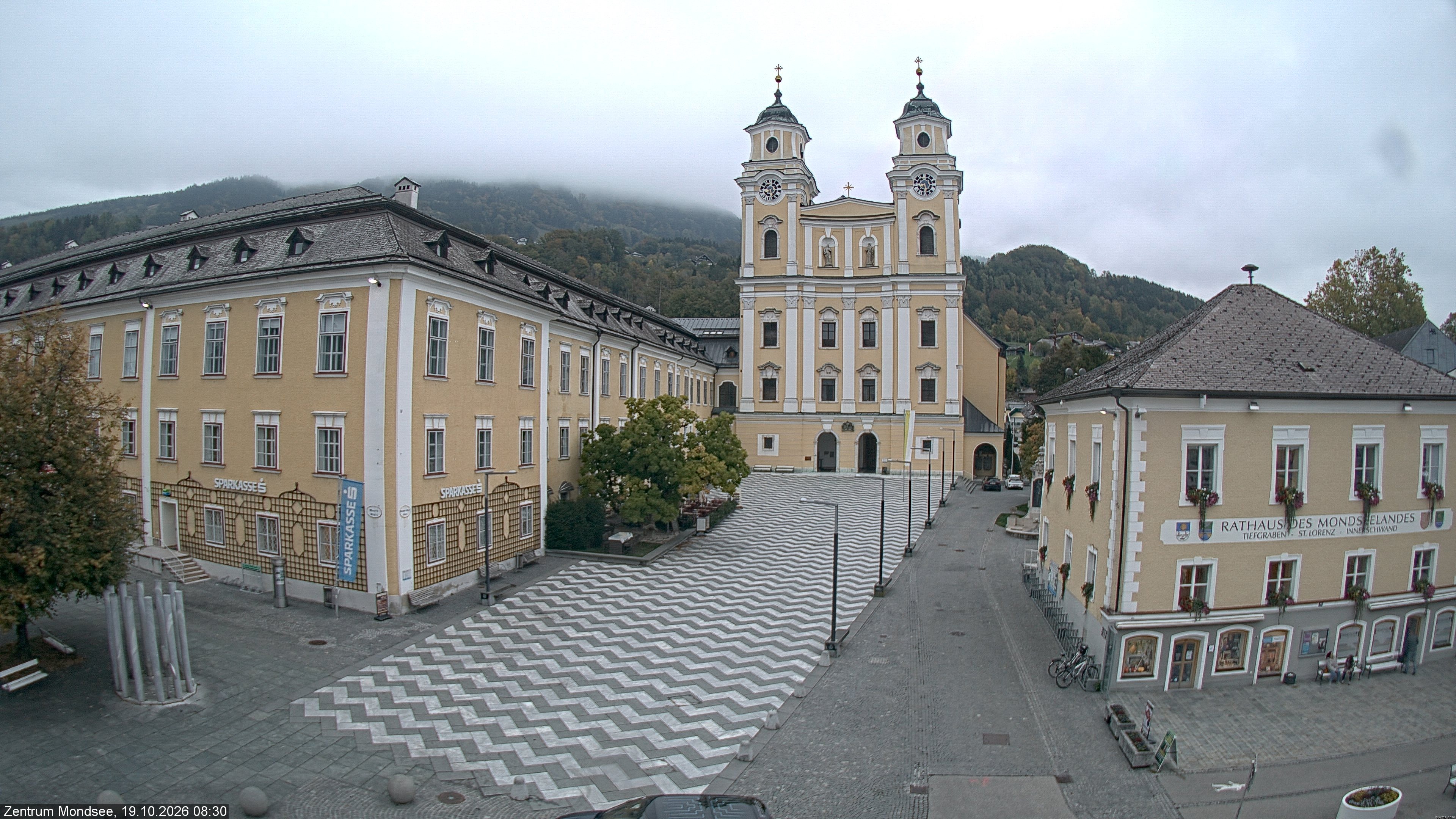 Archiv Foto Webcam Blick auf den Stadtplatz von Mondsee