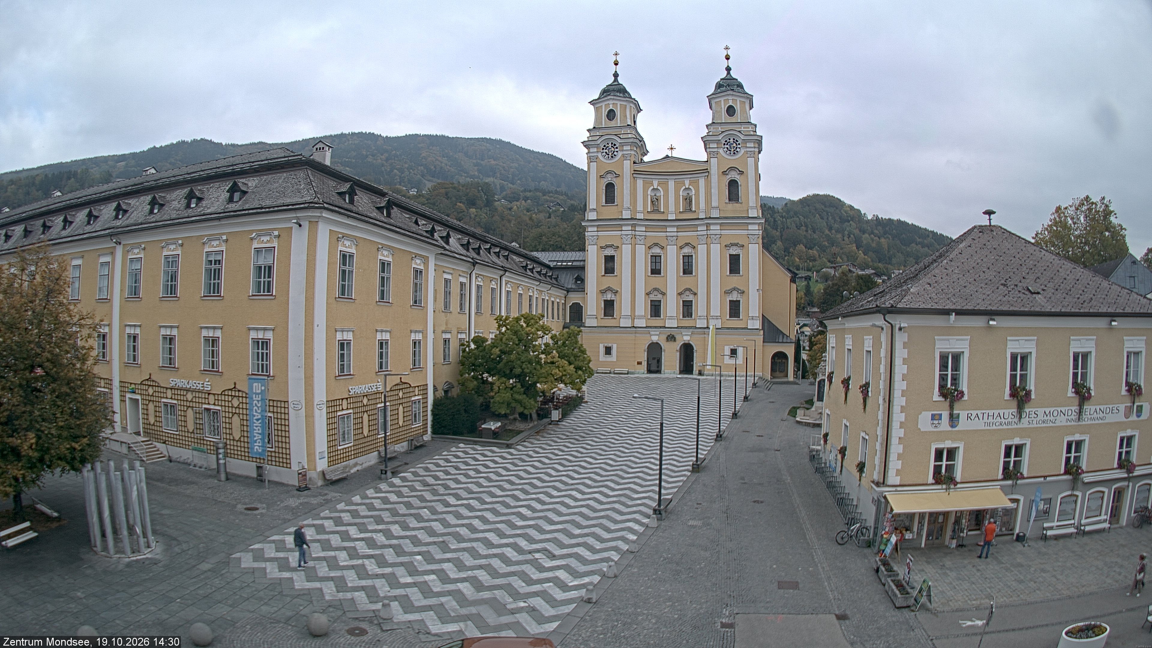 Archiv Foto Webcam Blick auf den Stadtplatz von Mondsee