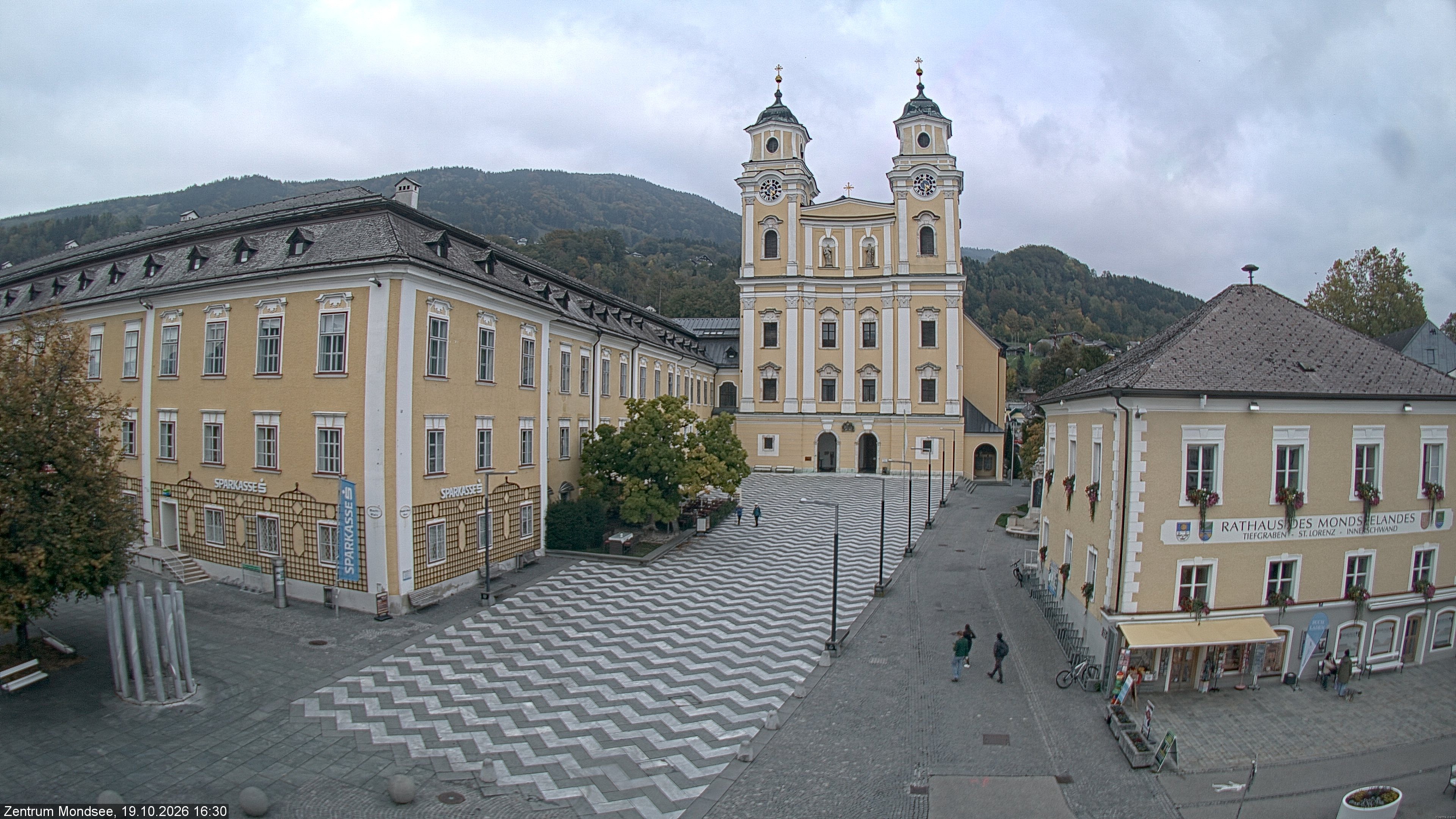 Archiv Foto Webcam Blick auf den Stadtplatz von Mondsee