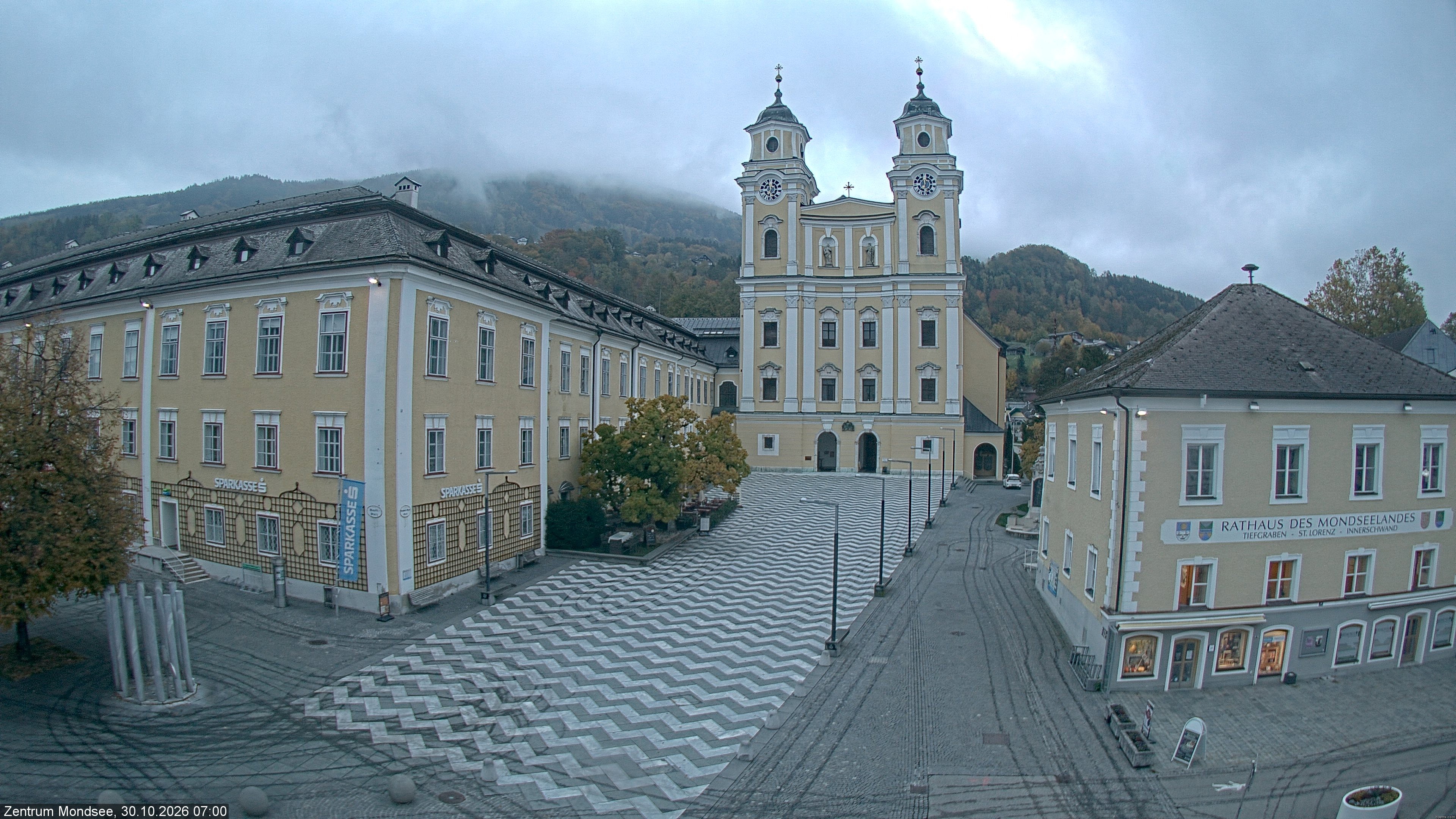 Archiv Foto Webcam Blick auf den Stadtplatz von Mondsee