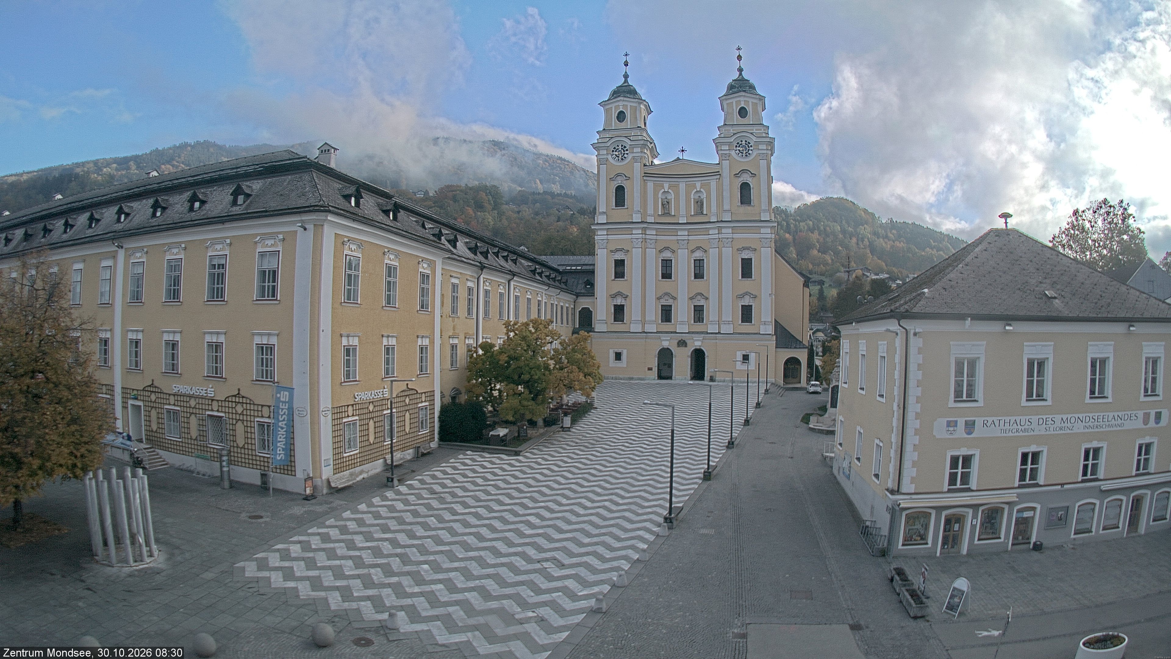 Archiv Foto Webcam Blick auf den Stadtplatz von Mondsee