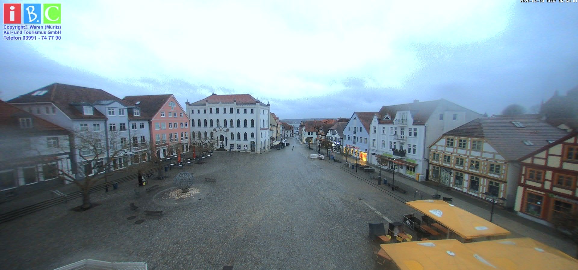 Archived image Webcam Waren (Müritz) - Market place