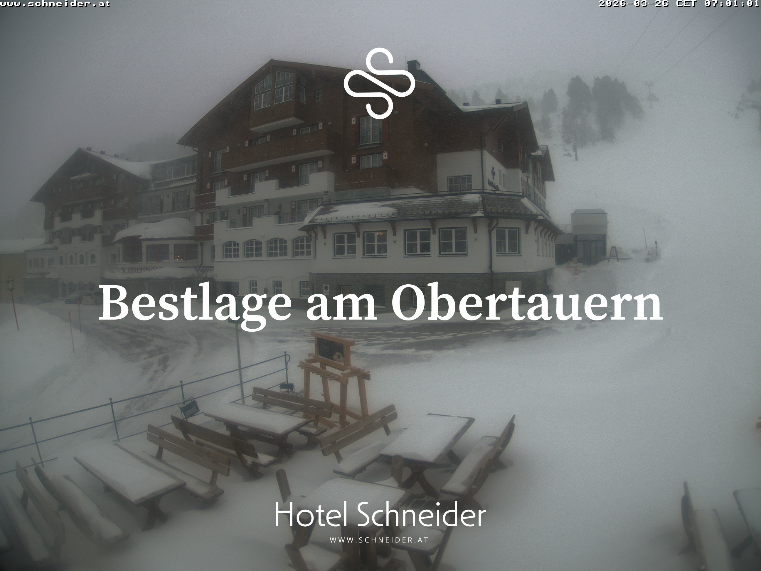 Archiv Foto Webcam Obertauern: Blick aufs Hotel Schneider