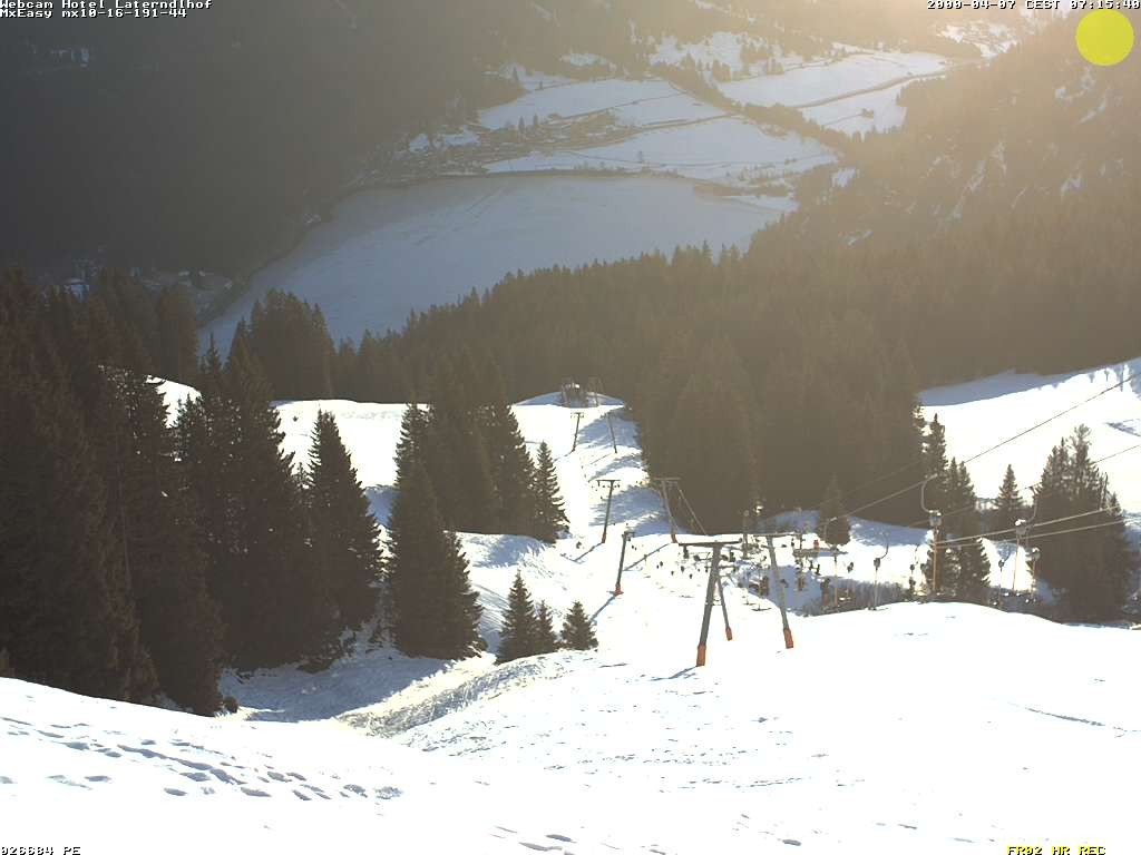 Archived image Webcam View Hotel Laterndlhof from Neunerköpfle