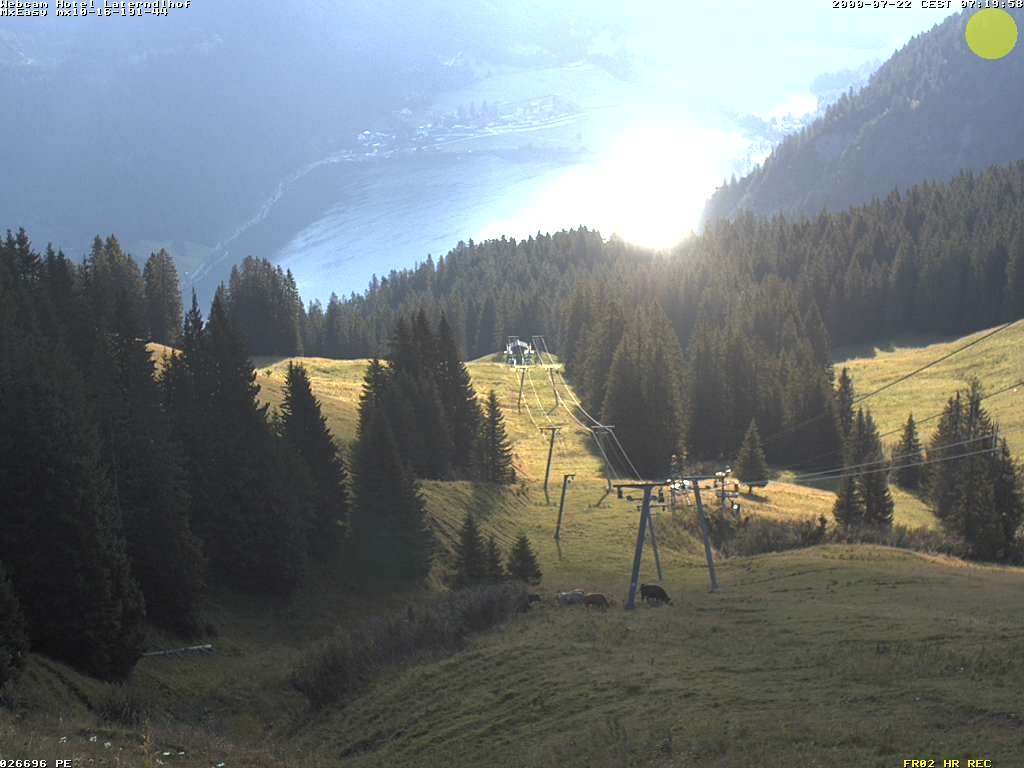 Archived image Webcam View Hotel Laterndlhof from Neunerköpfle