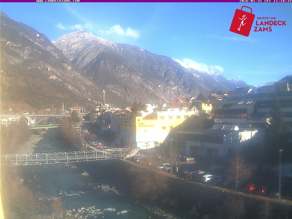 Archiv Foto Webcam Landeck: Blick auf den Inn