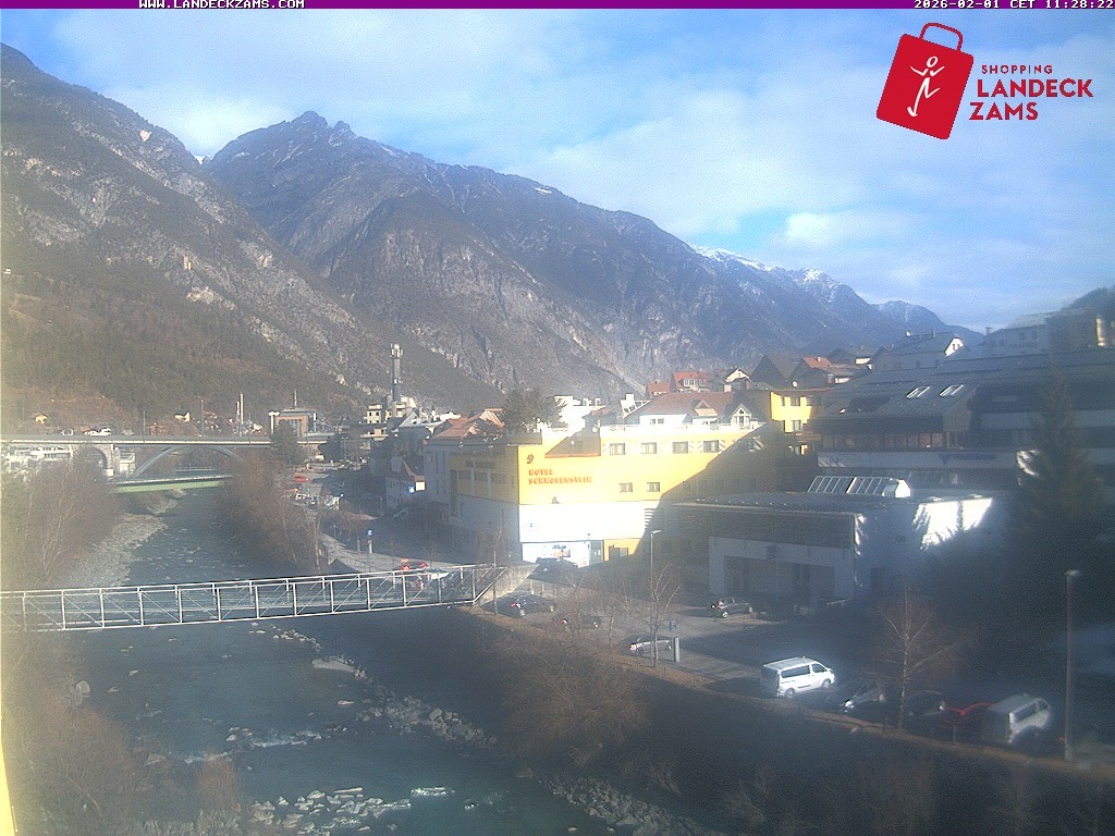 Archiv Foto Webcam Landeck: Blick auf den Inn